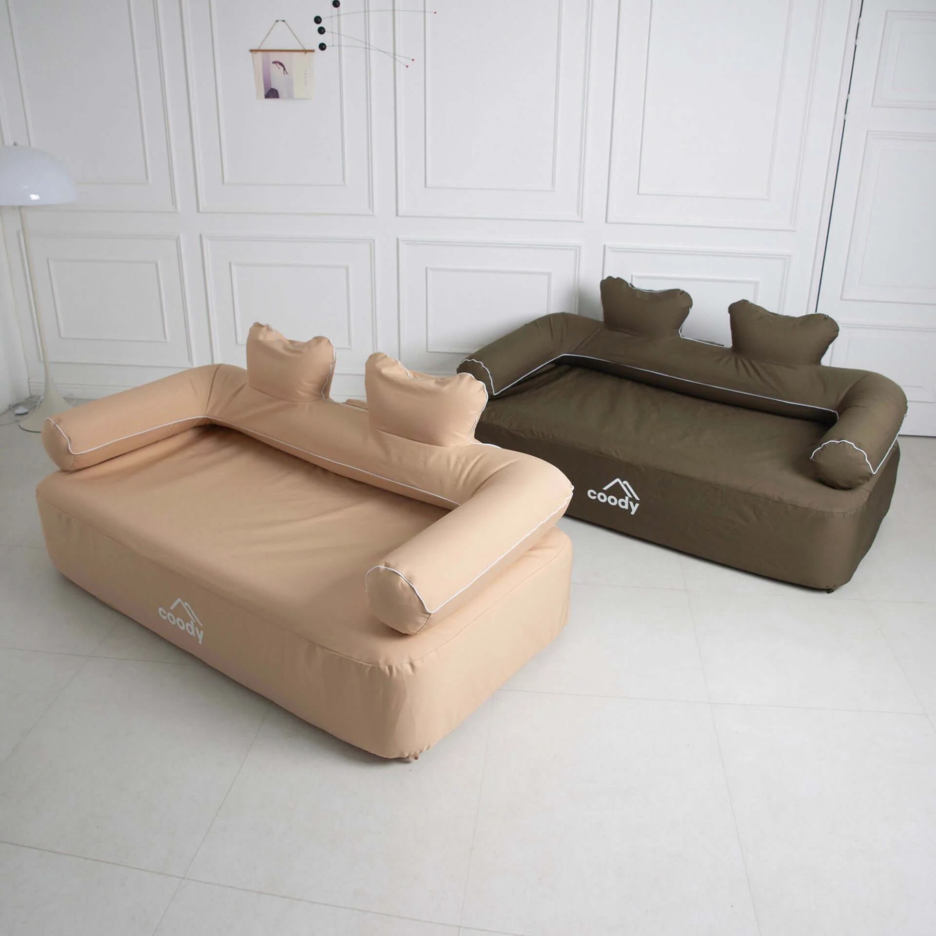 Coody Air Sofa Beige - Inflatable Camping Couch with Built-In Pump - Image 15
