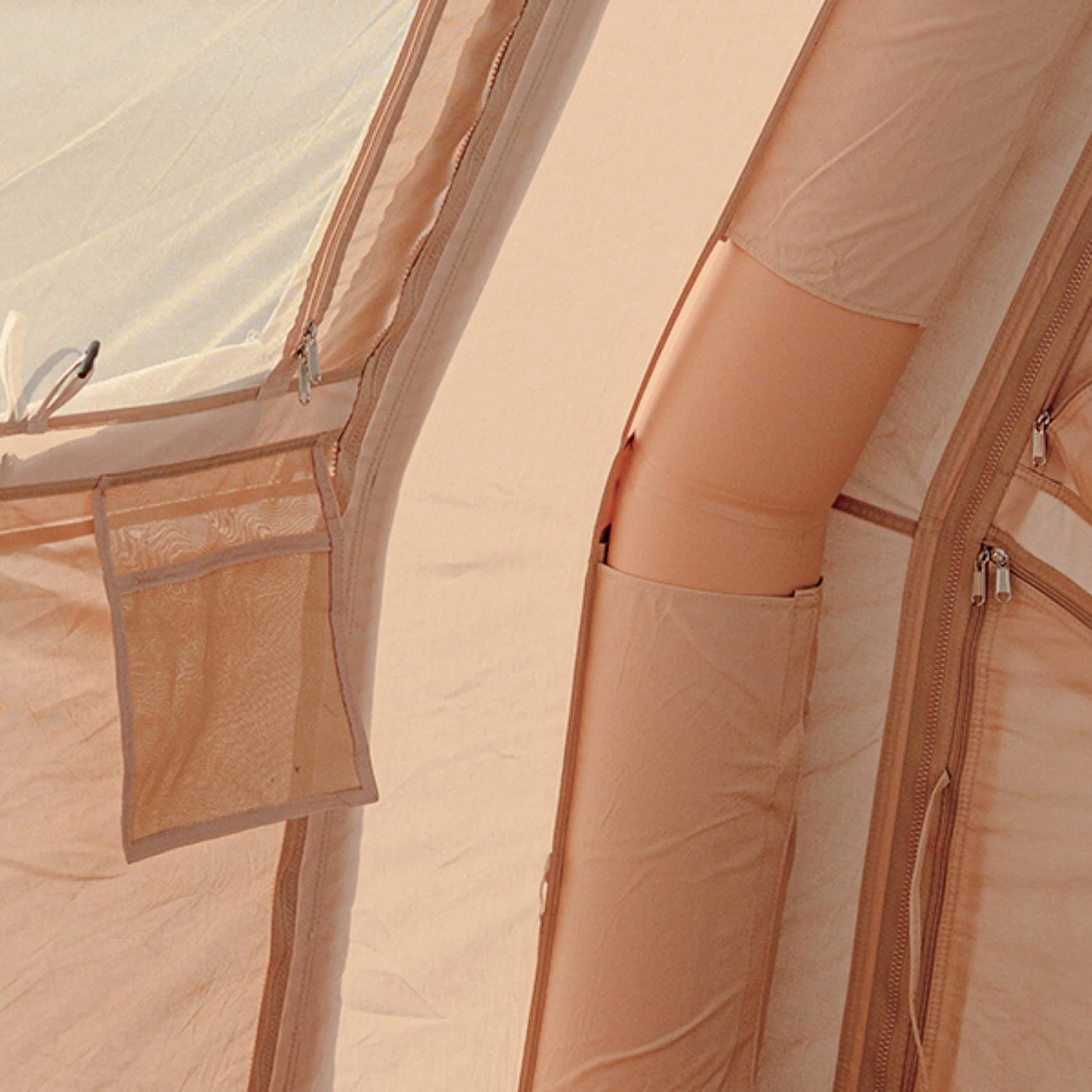 Coody 10.0 PRO Beige Premium Family Inflatable Canvas Tent (2-4 Person) - Image 10