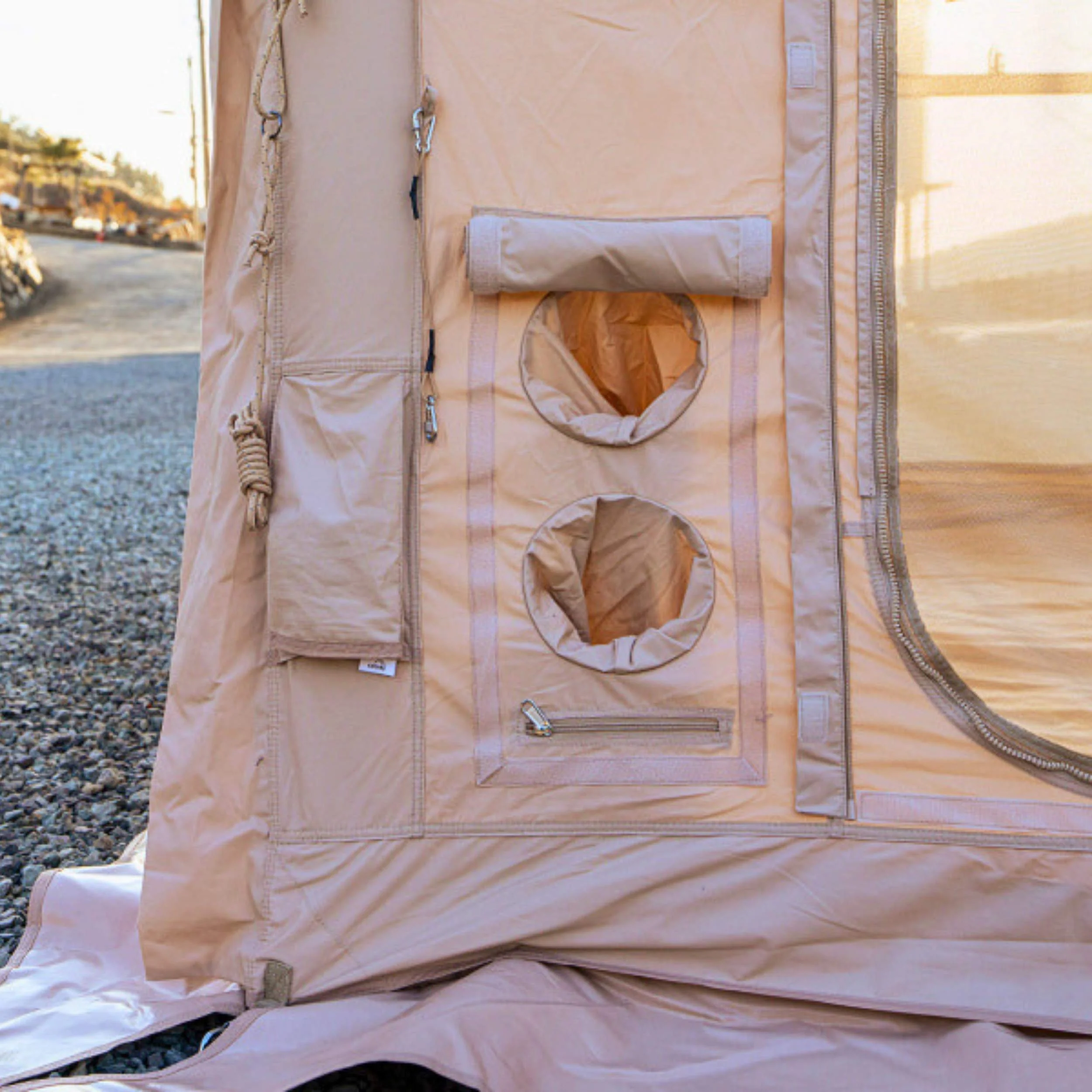 Coody 10.0 PRO Beige Premium Family Inflatable Canvas Tent (2-4 Person) - Image 11