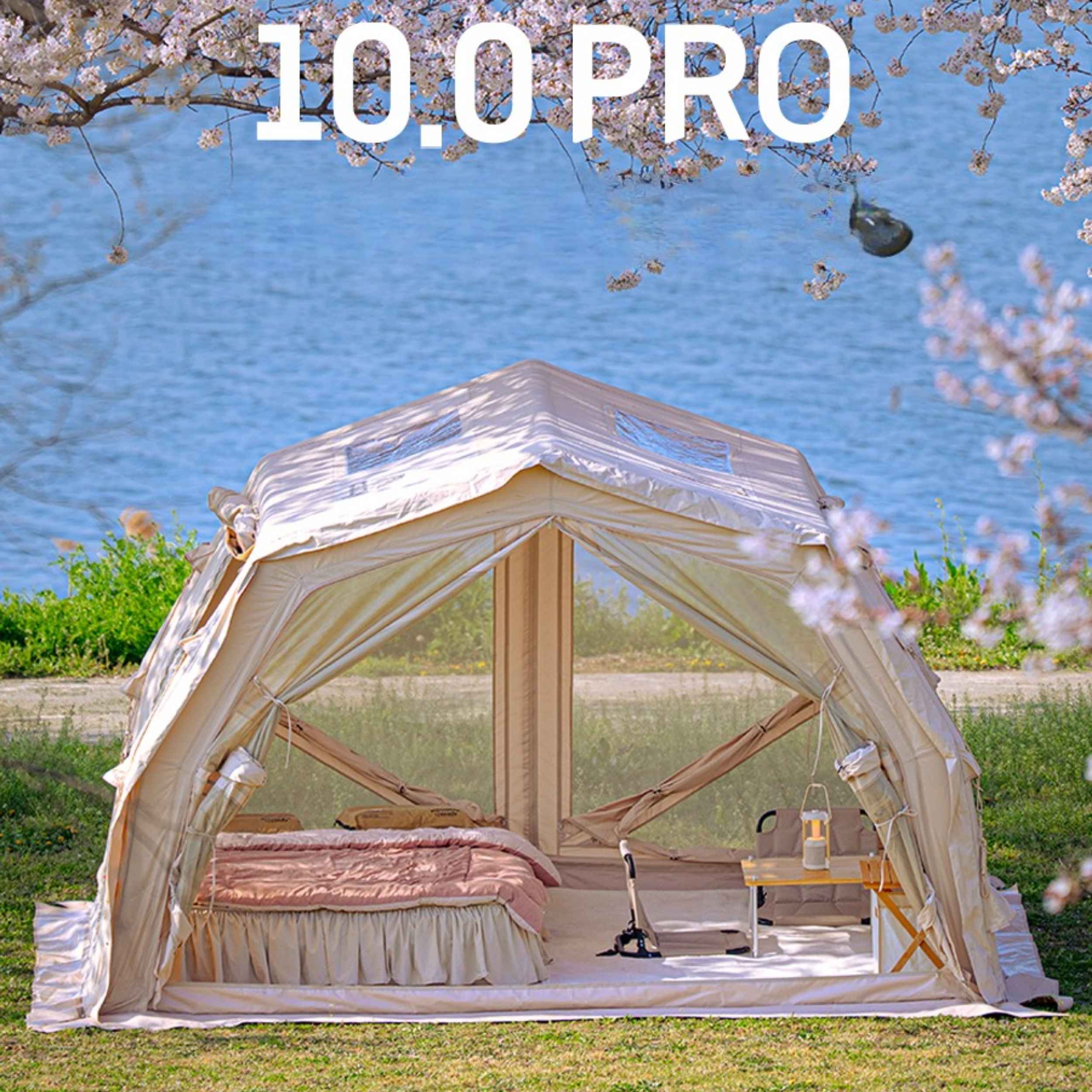 Coody 10.0 PRO Beige Premium Family Inflatable Canvas Tent (2-4 Person) - Image 5