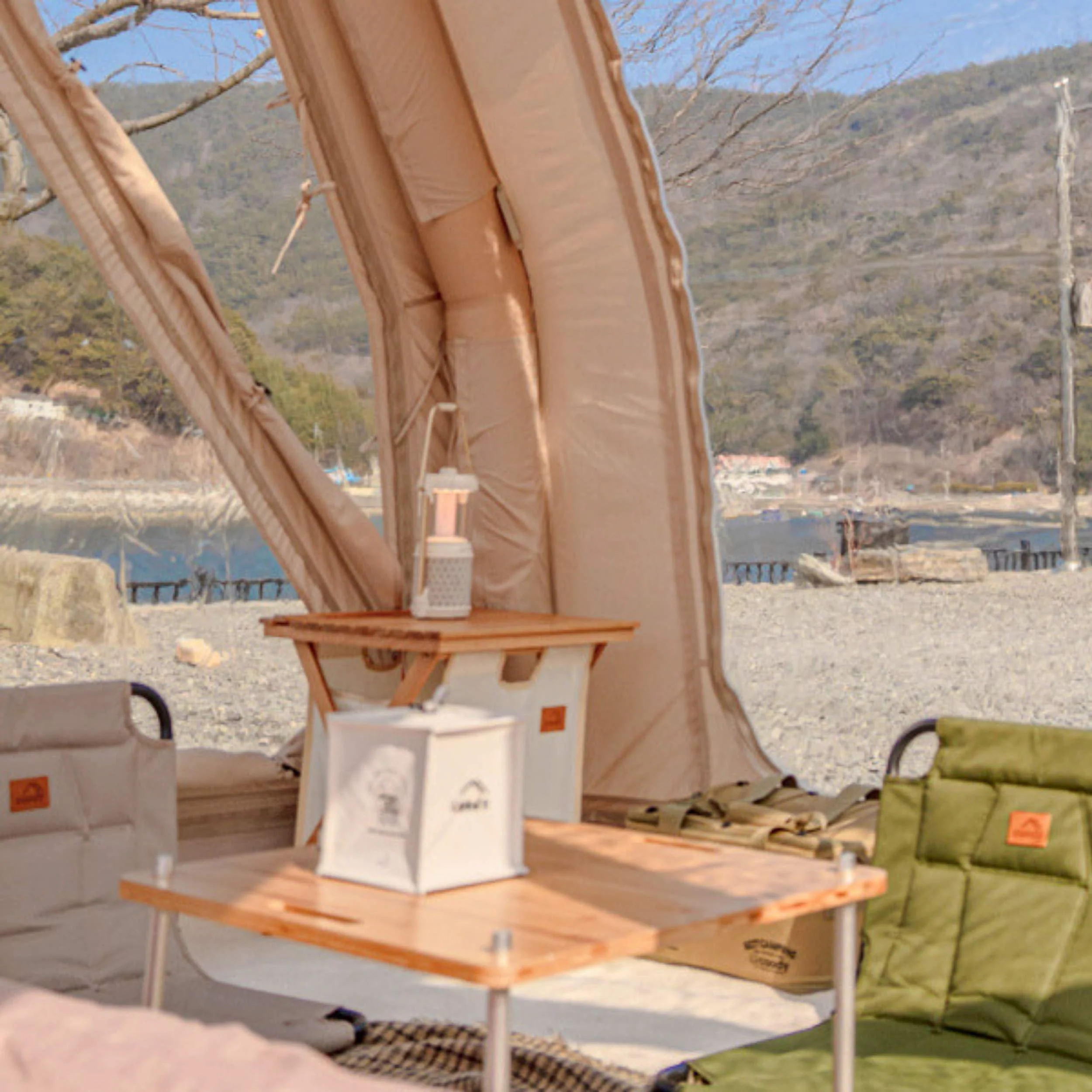 Coody 10.0 PRO Beige Premium Family Inflatable Canvas Tent (2-4 Person) - Image 8