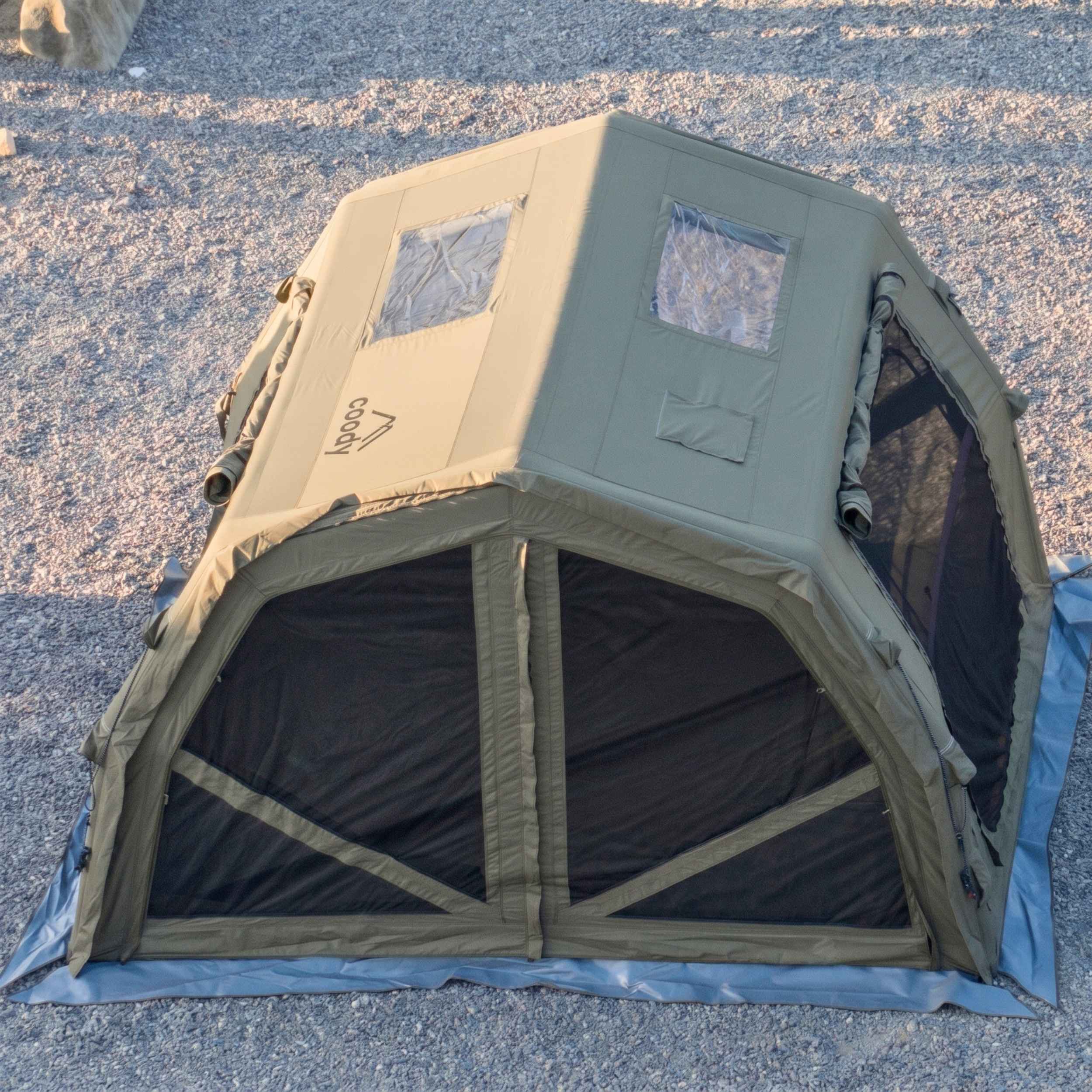 Coody 10.0 PRO Forest Green Premium Family Inflatable Canvas Tent (2-4 Person) - Image 6