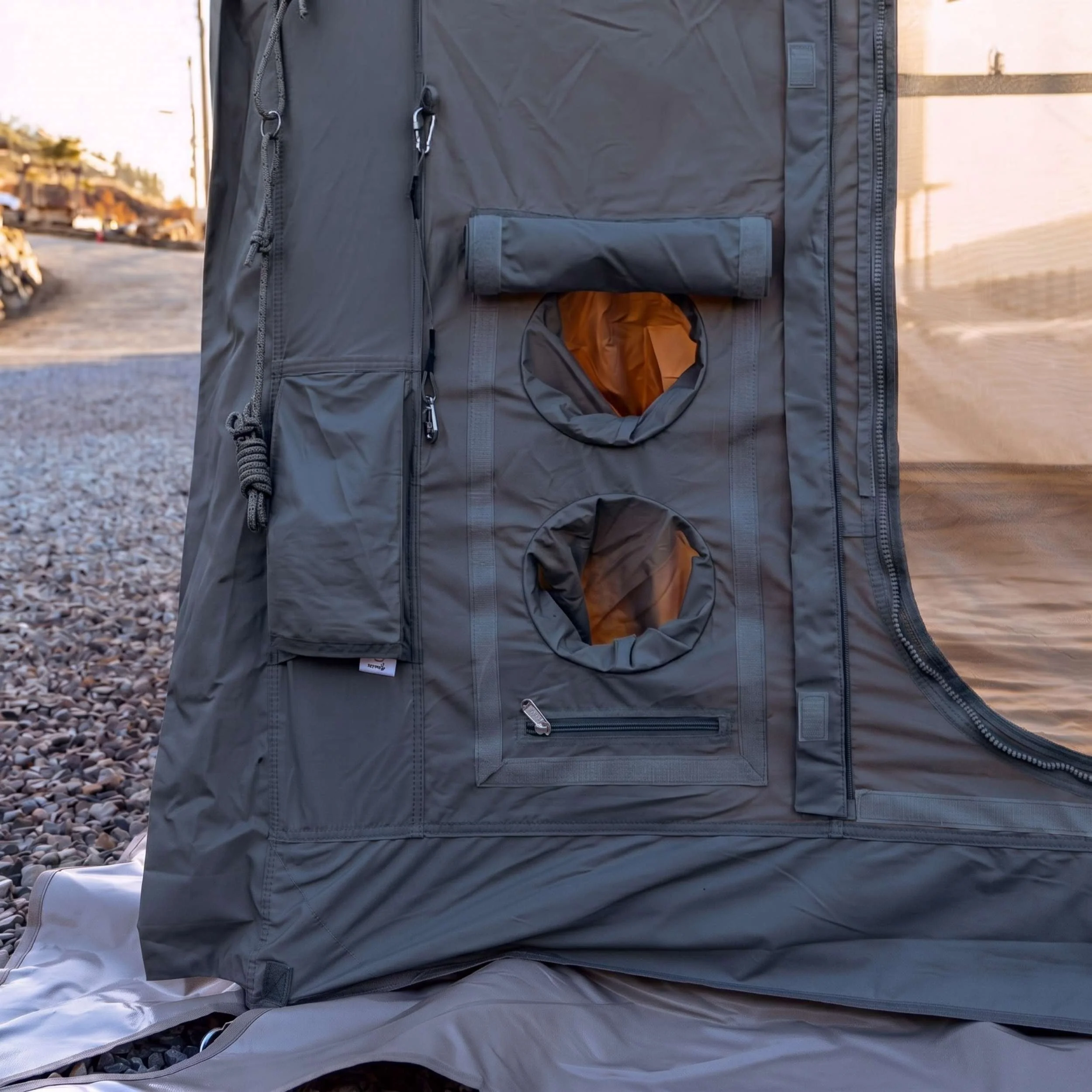 Coody 10.0 PRO Gray Premium Family Inflatable Canvas Tent (2-4 Person) - Image 11