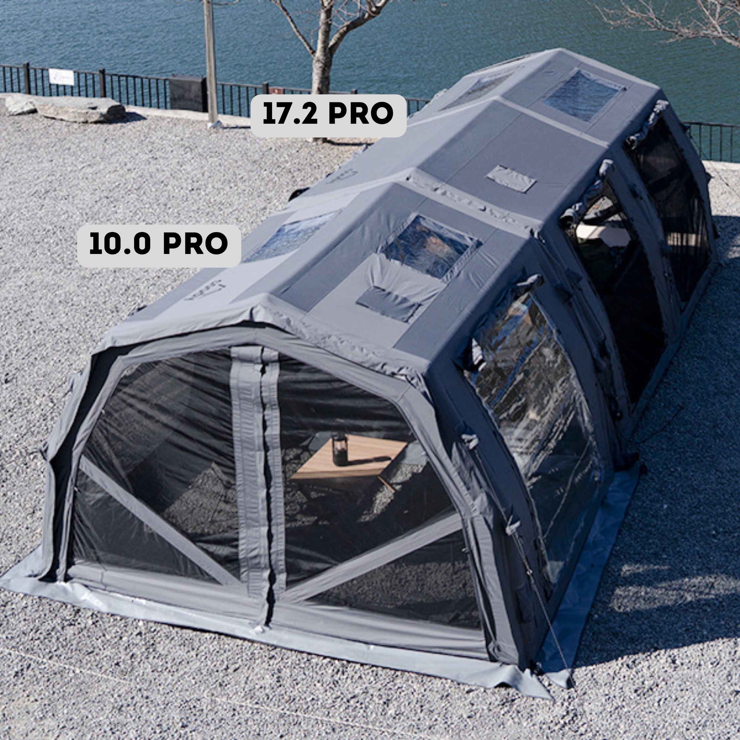 Coody 10.0 PRO Gray Premium Family Inflatable Canvas Tent (2-4 Person) - Image 13