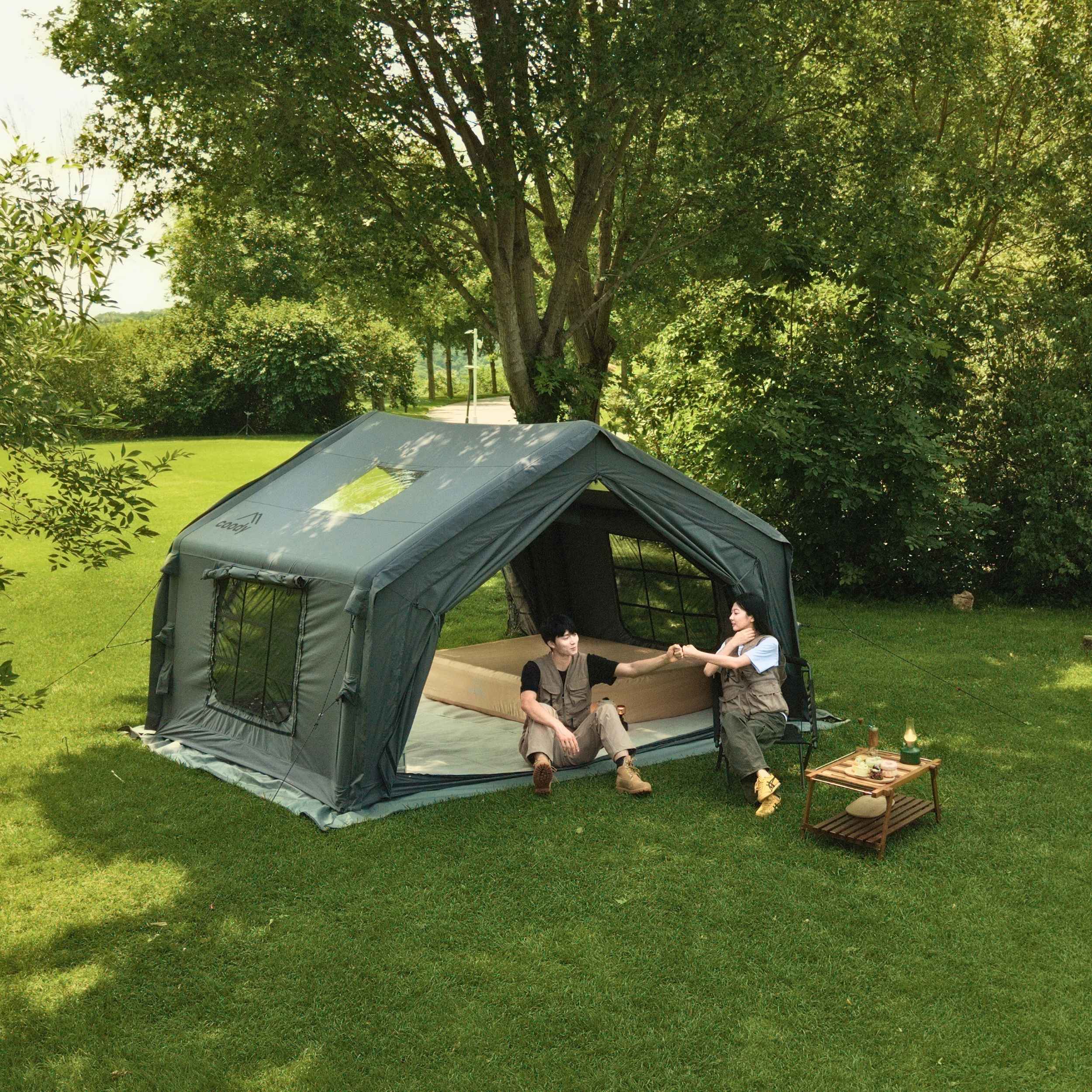 Coody 10.0 Gray Inflatable Tent House for Camping (2-4 Person) - Image 11