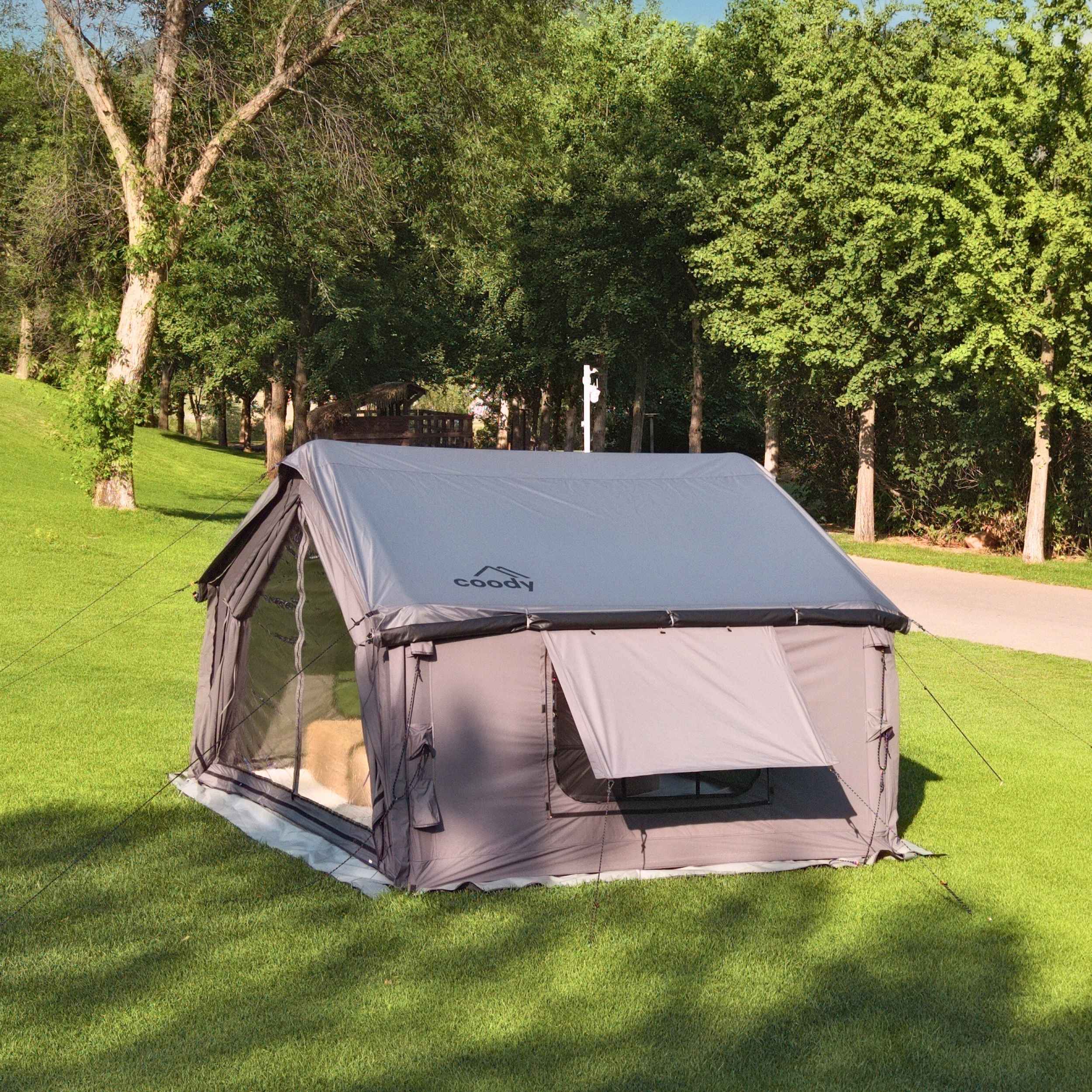 Coody 10.0 Gray Inflatable Tent House for Camping (2-4 Person) - Image 12