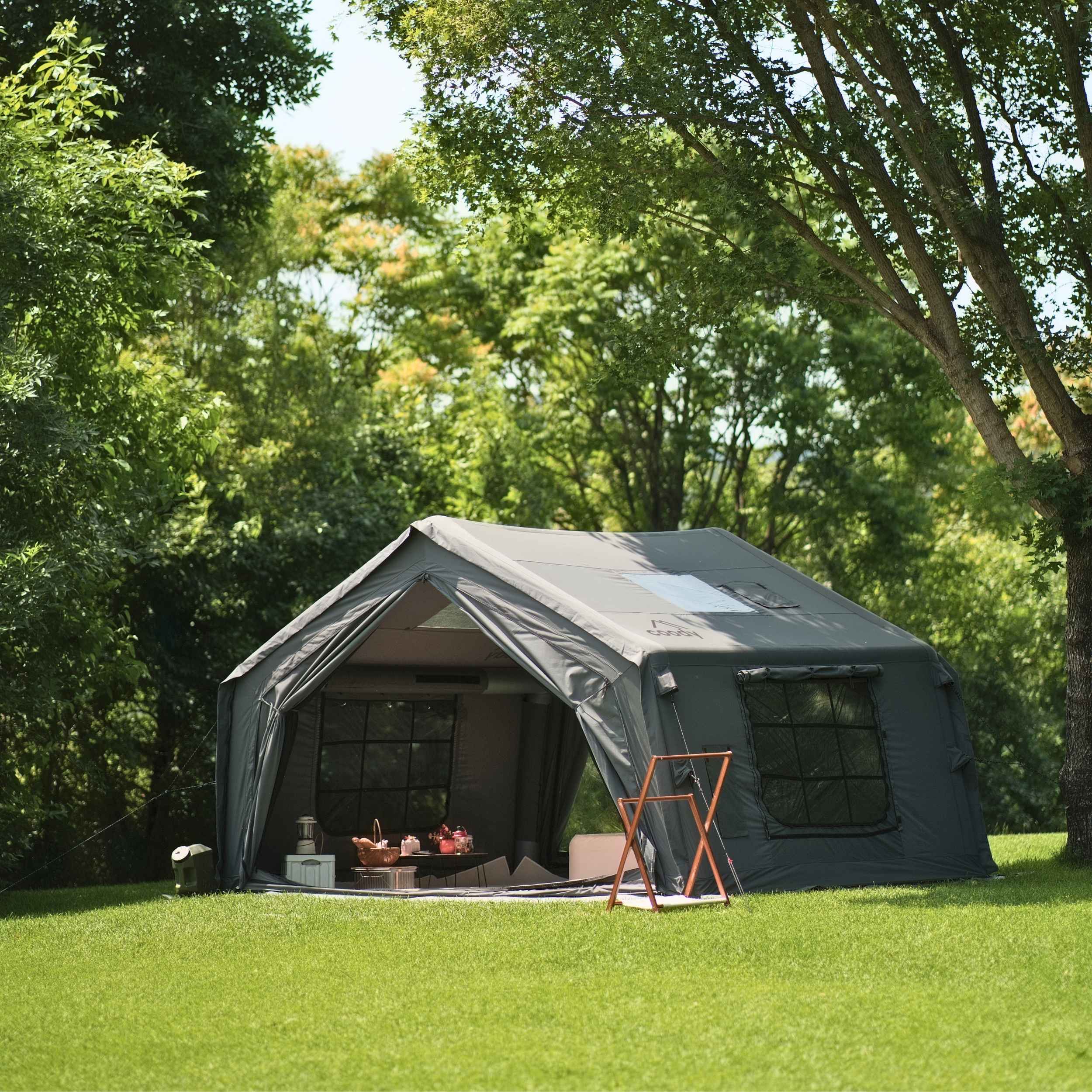 Coody 10.0 Gray Inflatable Tent House for Camping (2-4 Person) - Image 13