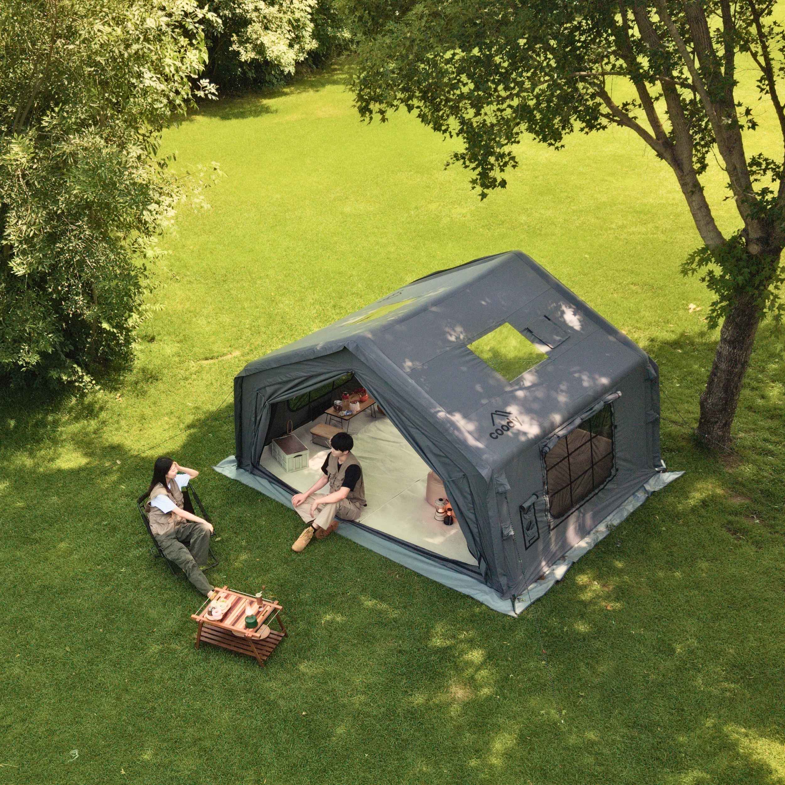 Coody 10.0 Gray Inflatable Tent House for Camping (2-4 Person) - Image 9