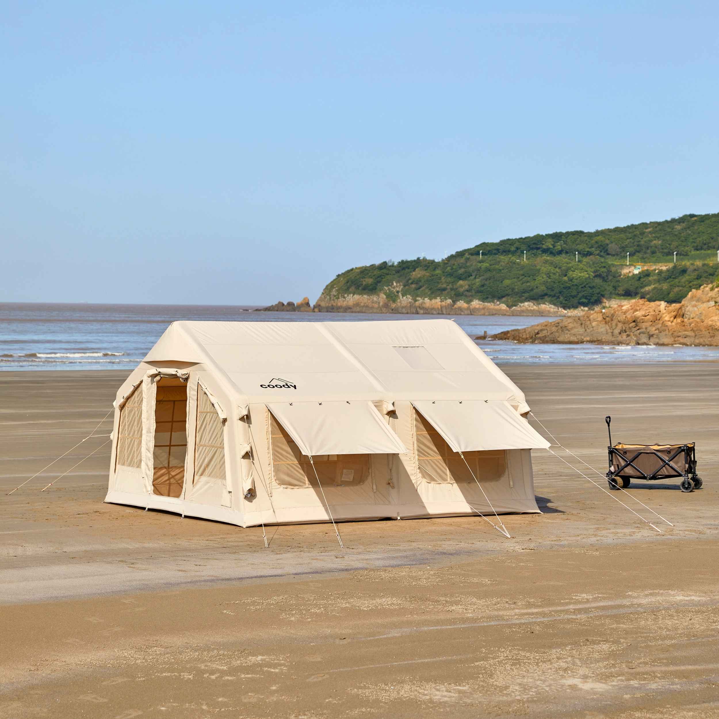Coody Familia AirTent 13.6 Beige Inflatable Tent House for Camping (2-8 Person) - Image 14