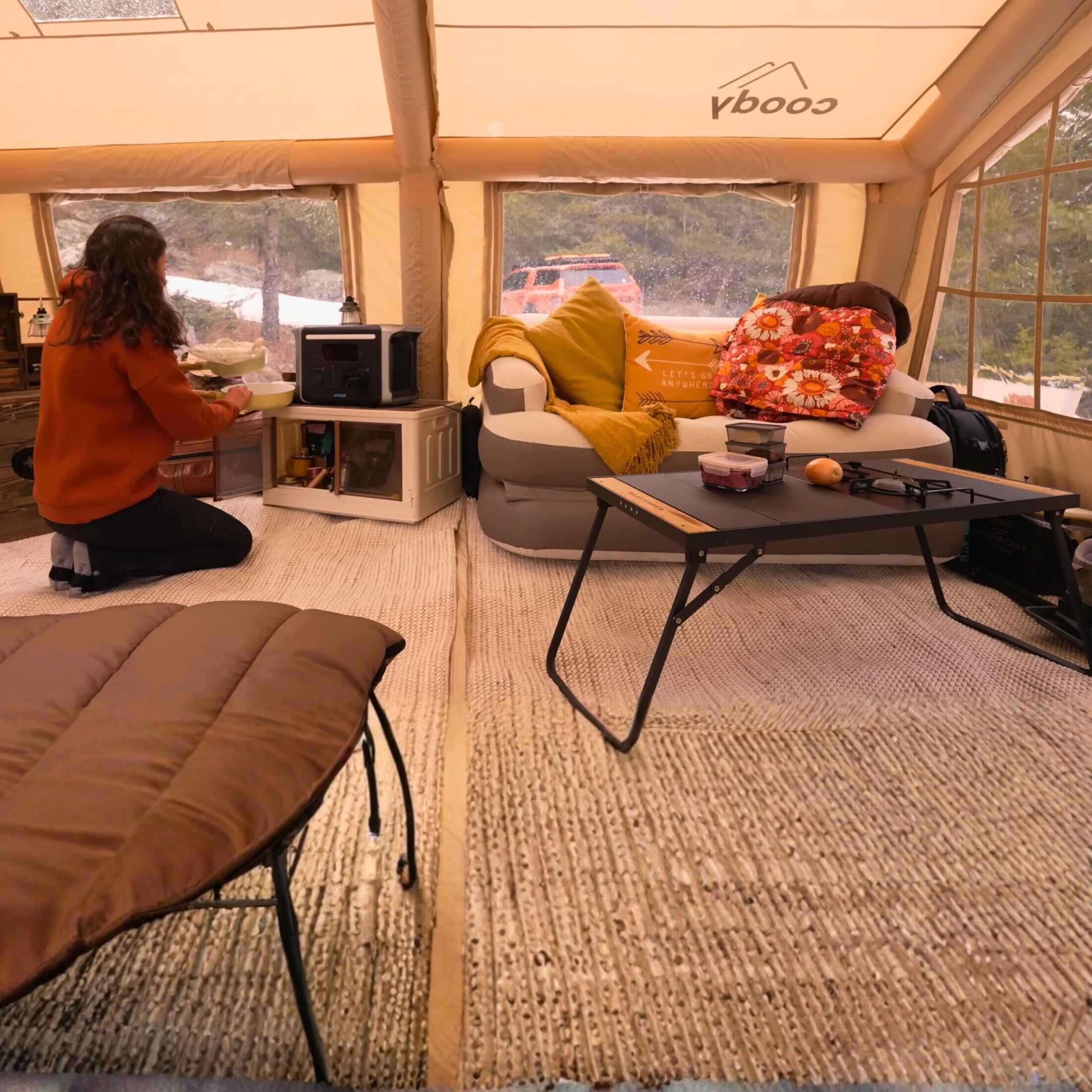 Coody Familia AirTent 17.2 Beige Inflatable Tent House for Camping (2-10 Person) - Image 10