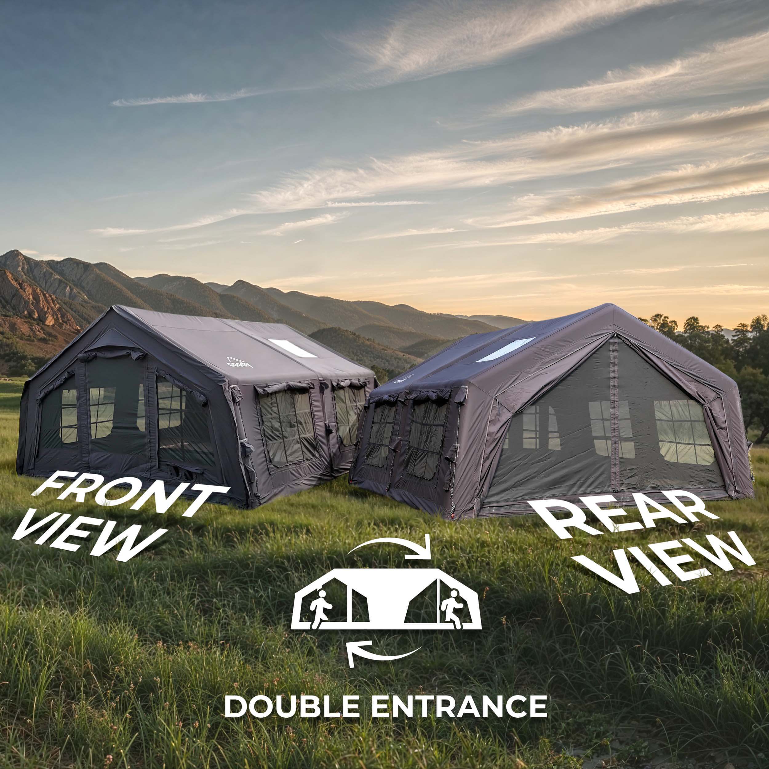 Coody Familia AirTent 13.6 Black Inflatable Tent House for Camping (2-8 Person) - Image 7