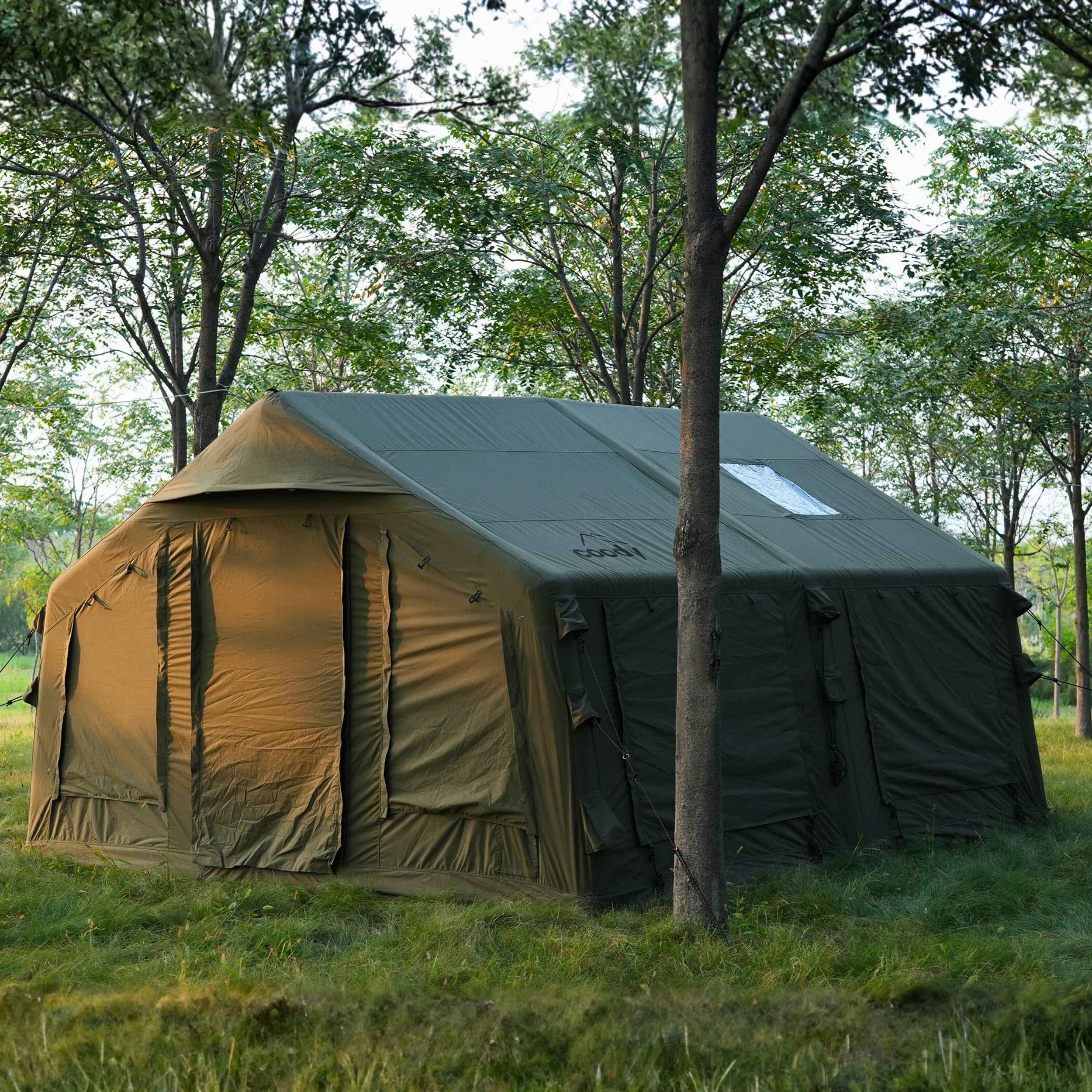 Coody Familia AirTent 13.6 Forest Green (2-10 Person)+RBM Wood Stove Caminus M - Image 10