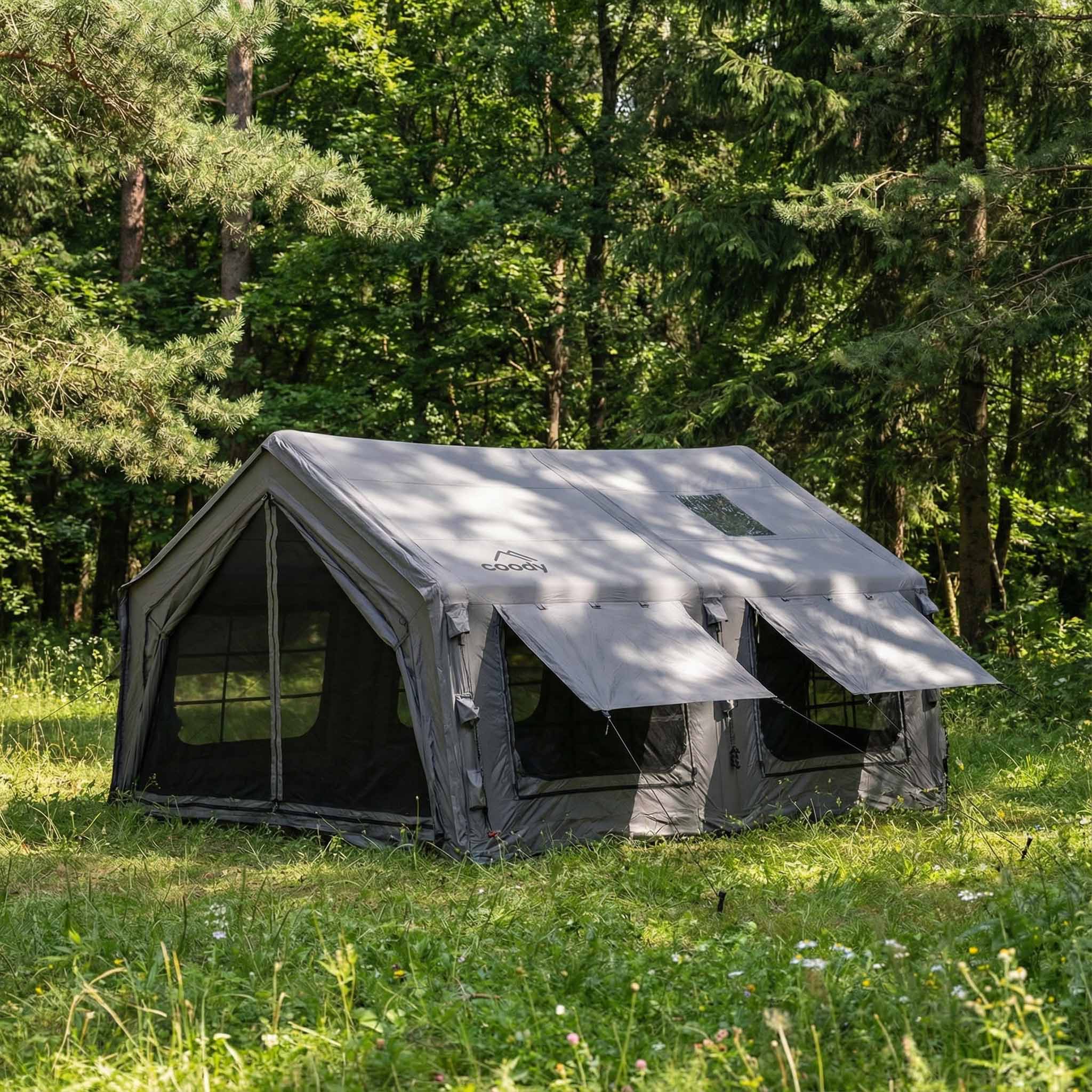 Coody Familia AirTent 13.6 Gray Inflatable Tent House for Camping (2-8 Person) - Image 13