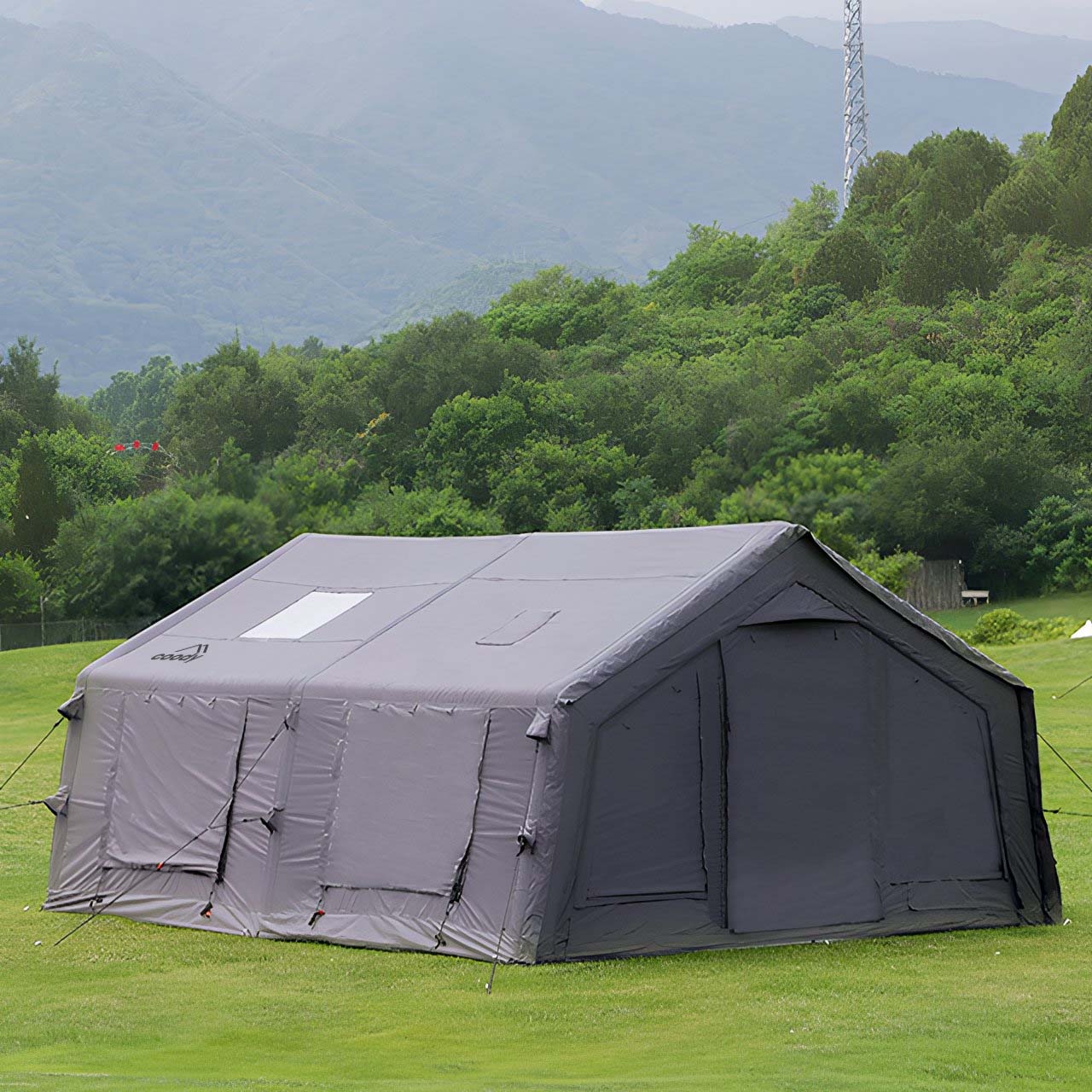 Coody Familia AirTent 13.6 Gray Inflatable Tent House for Camping (2-8 Person) - Image 14