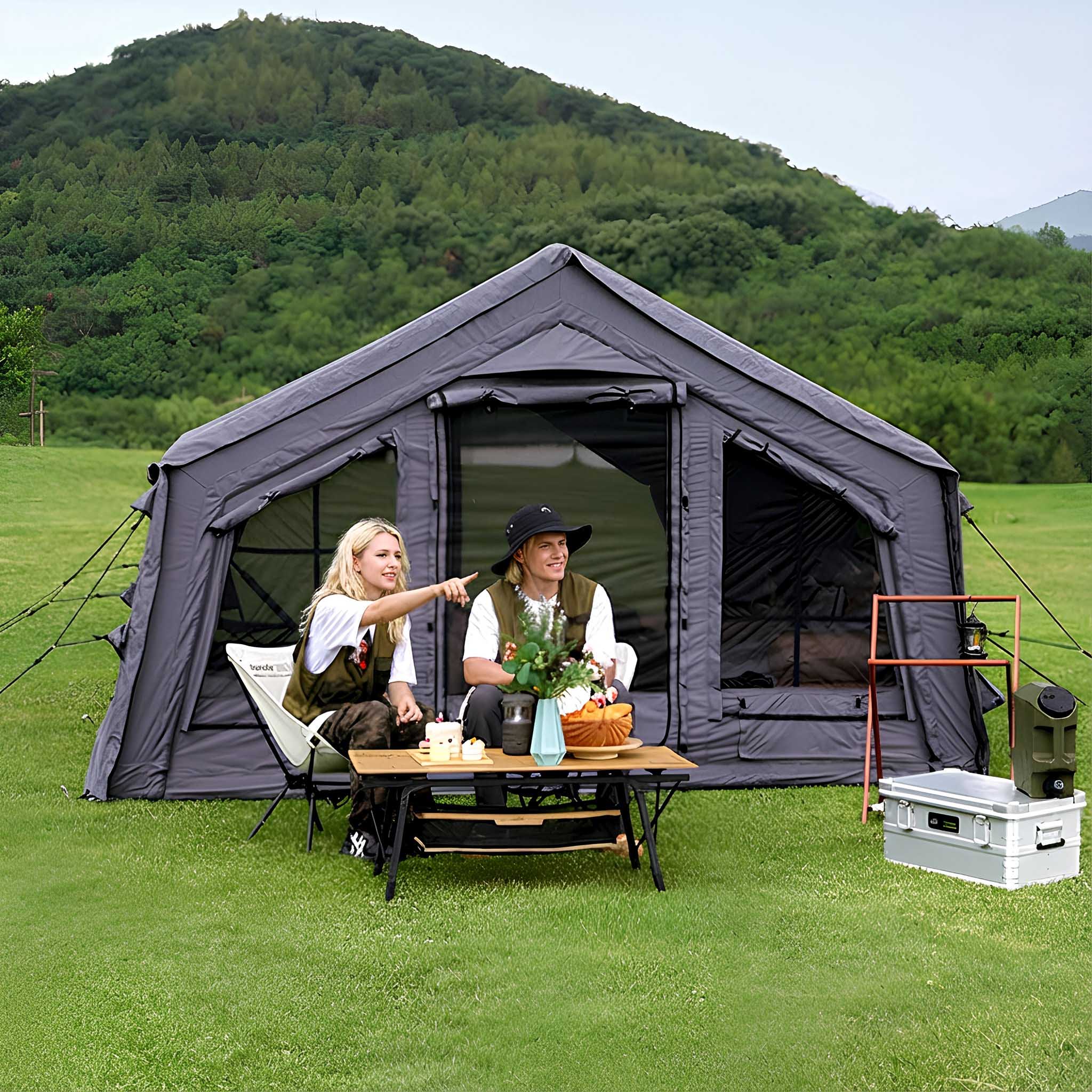 Coody Familia AirTent 13.6 Gray Inflatable Tent House for Camping (2-8 Person) - Image 15