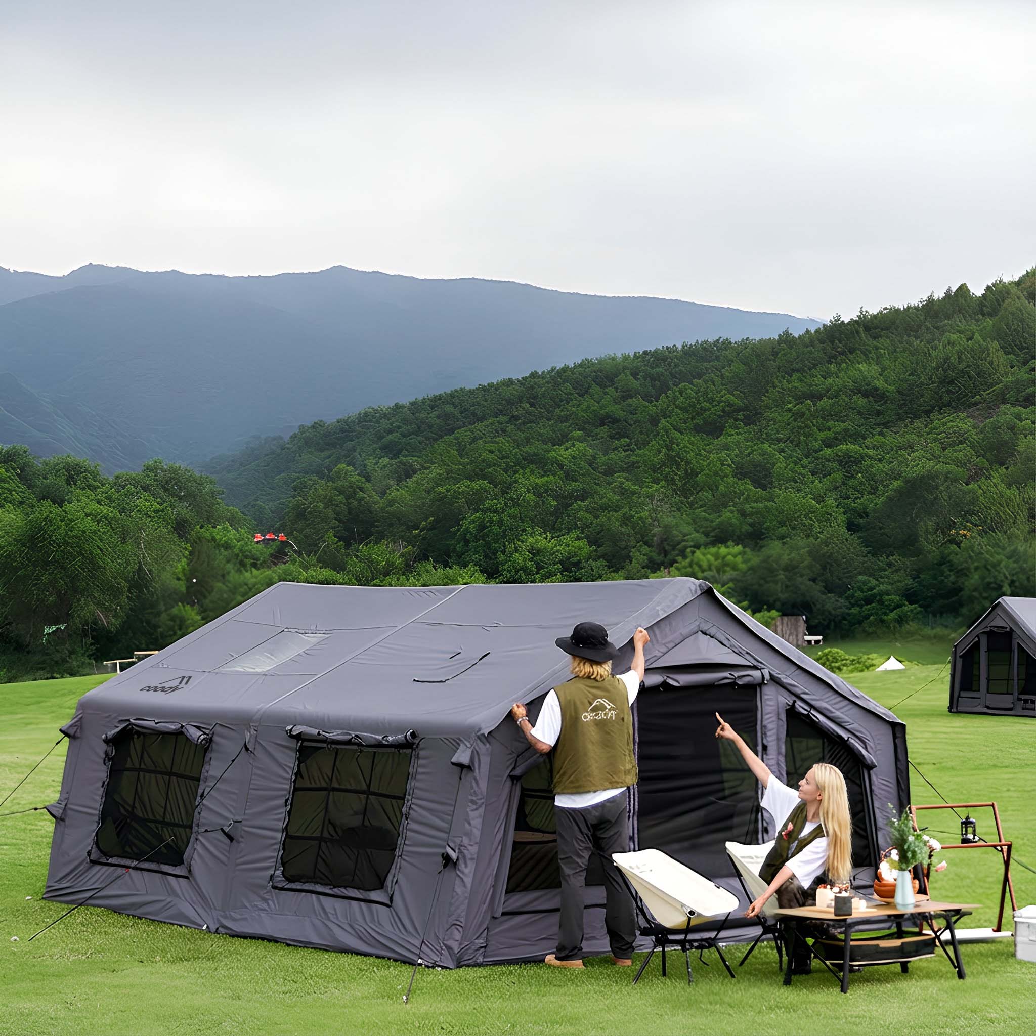 Coody Familia AirTent 13.6 Gray Inflatable Tent House for Camping (2-8 Person) - Image 16