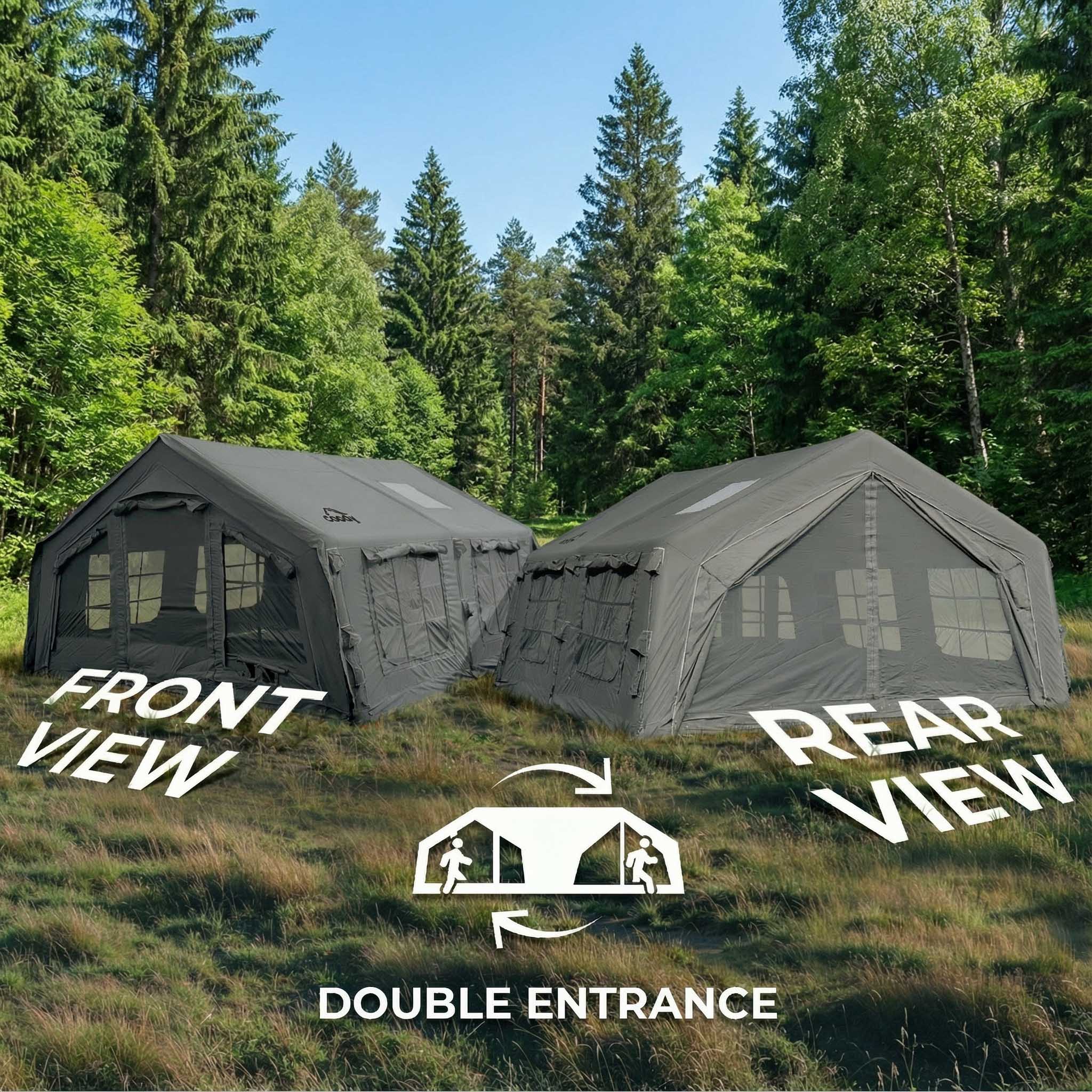 Coody Familia AirTent 13.6 Gray Inflatable Tent House for Camping (2-8 Person) - Image 7