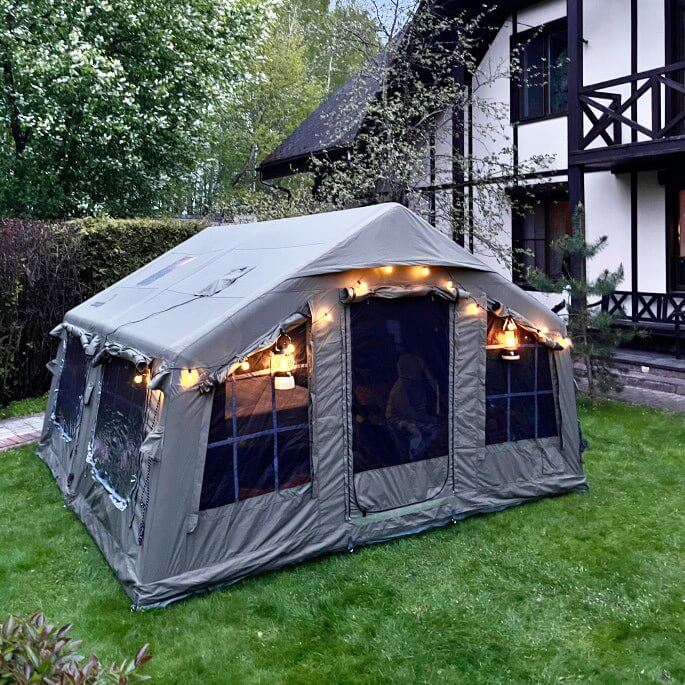 Coody Familia AirTent 13.6 Forest Green Inflatable Tent House for Camping (2-8 Person) - Image 12