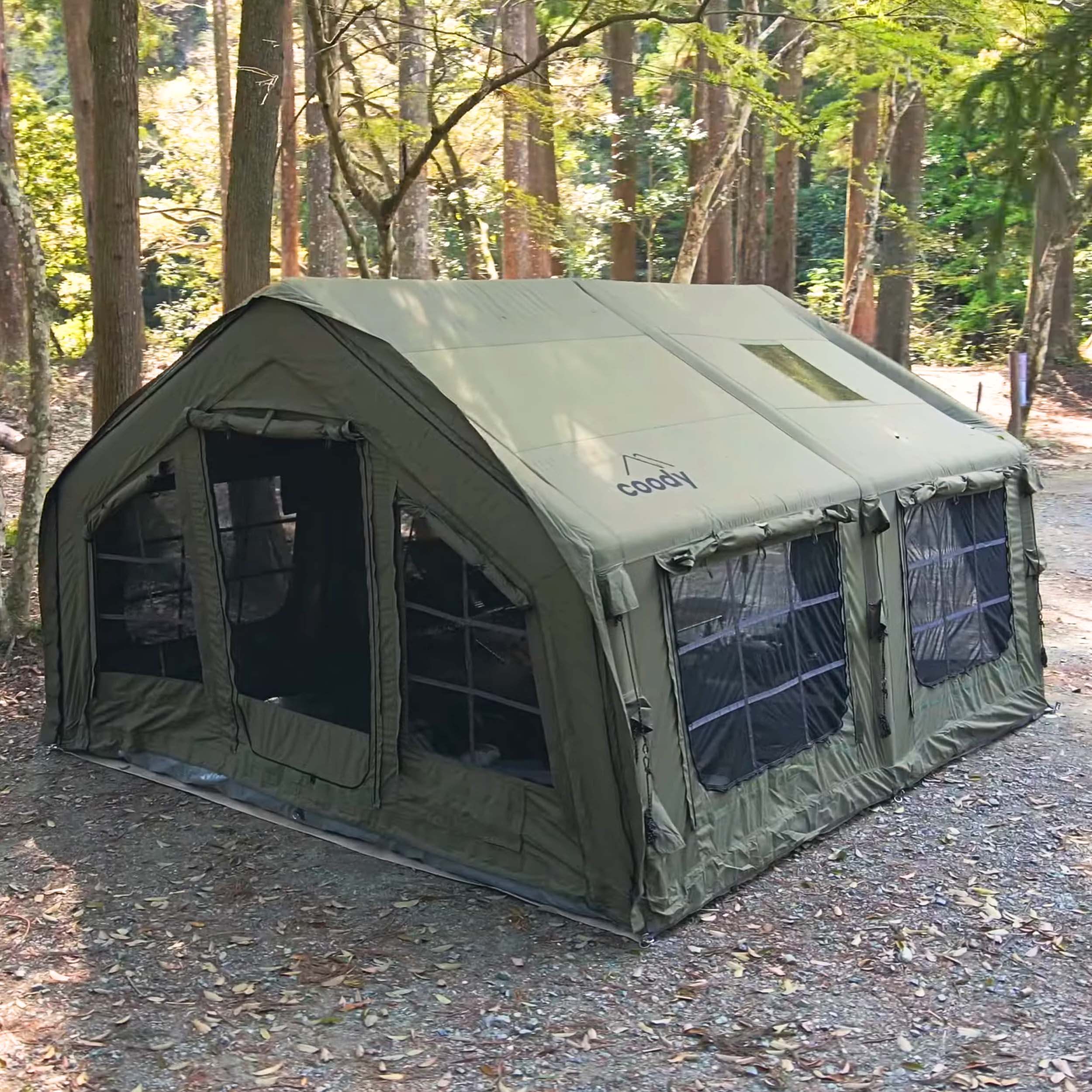 Coody Familia AirTent 13.6 Forest Green Inflatable Tent House for Camping (2-8 Person) - Image 14
