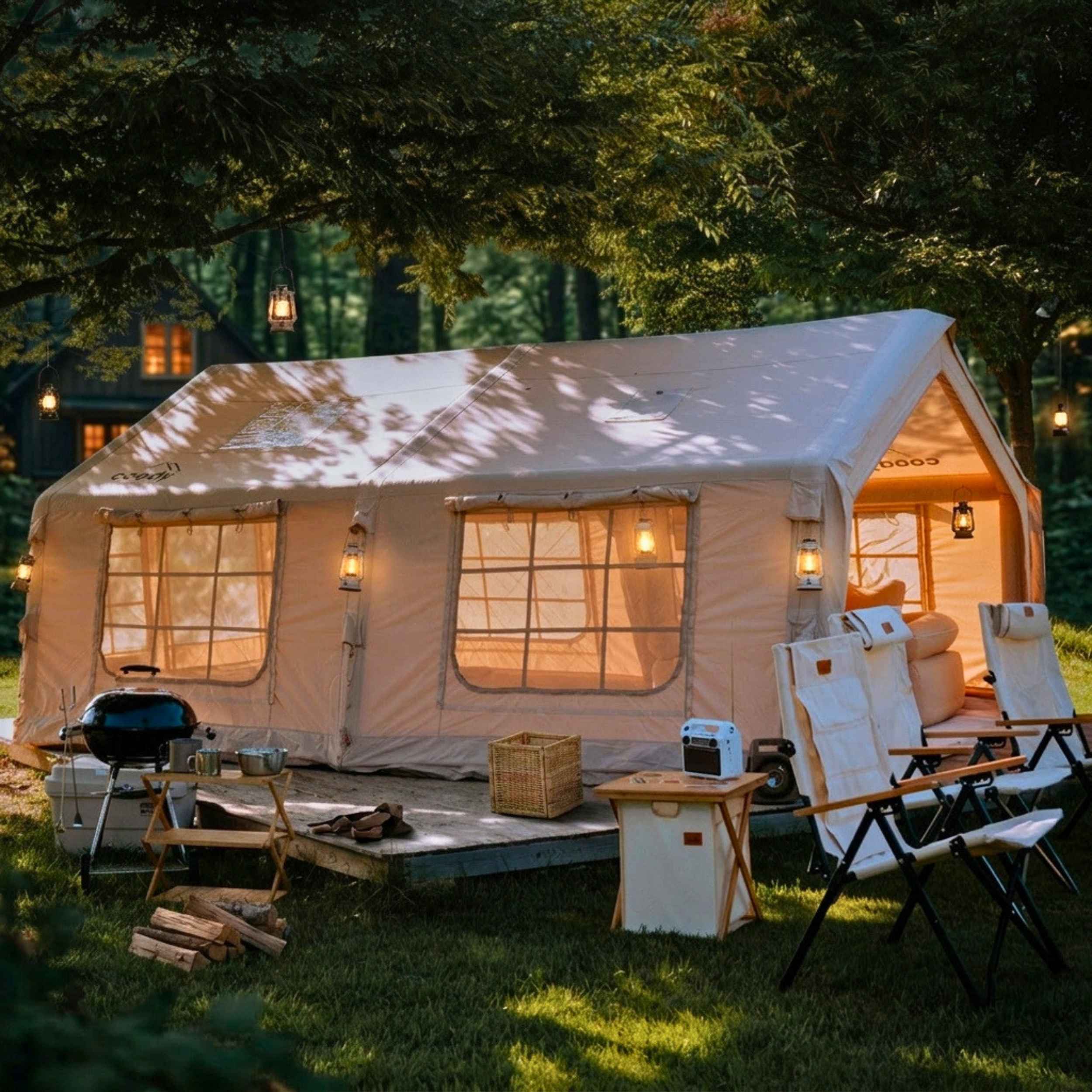 Coody Familia AirTent 17.2 Beige Inflatable Tent House for Camping (2-10 Person) - Image 16