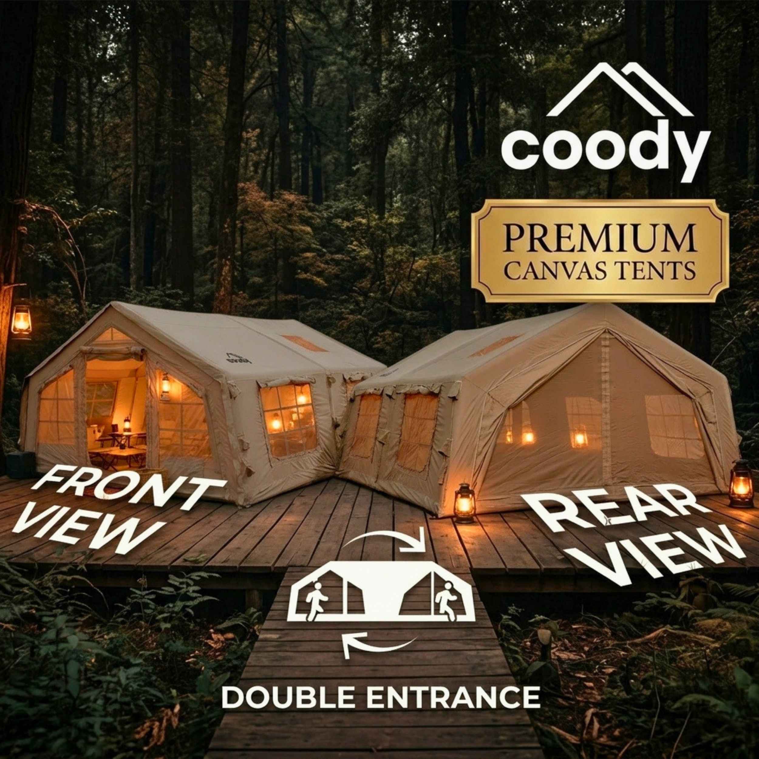 Coody Familia AirTent 17.2 Beige Inflatable Tent House for Camping (2-10 Person) - Image 6