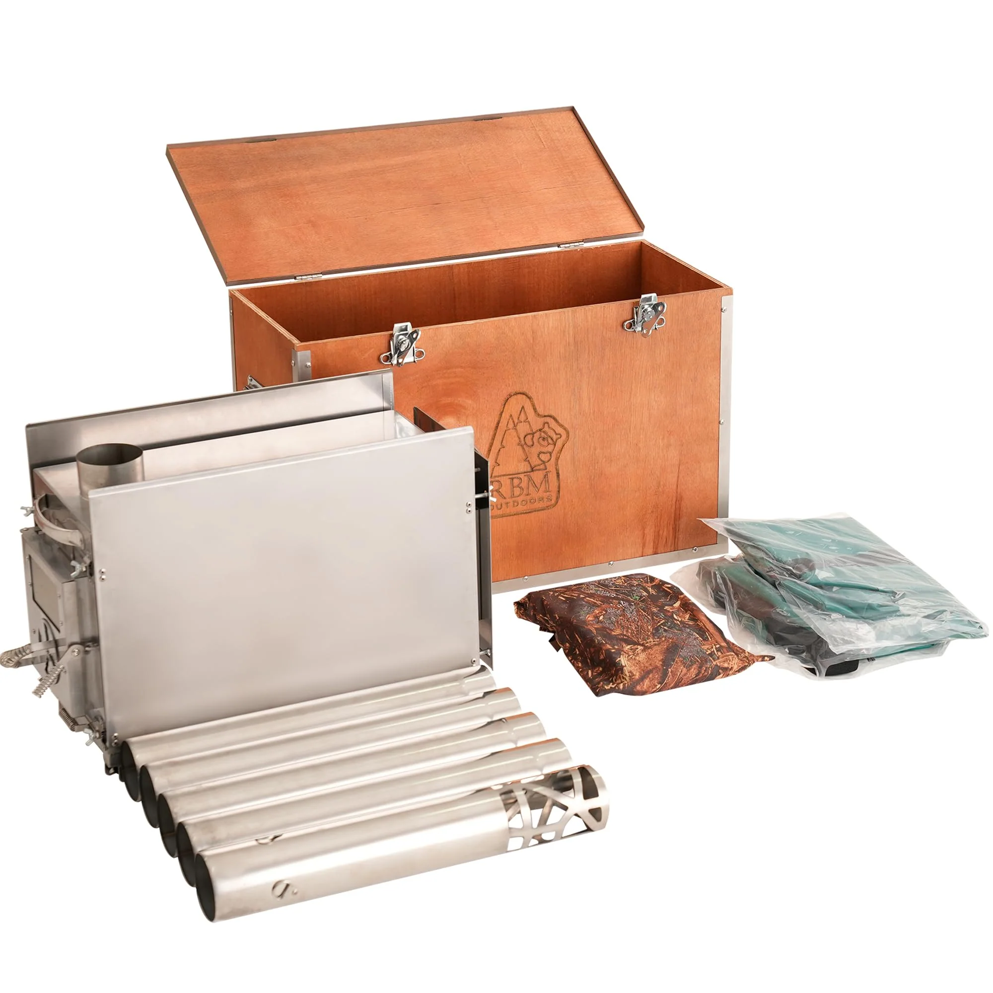 Coody Familia AirTent 17.2 Beige (2-10 Person)+ RBM Wood Stove Caminus M - Image 16