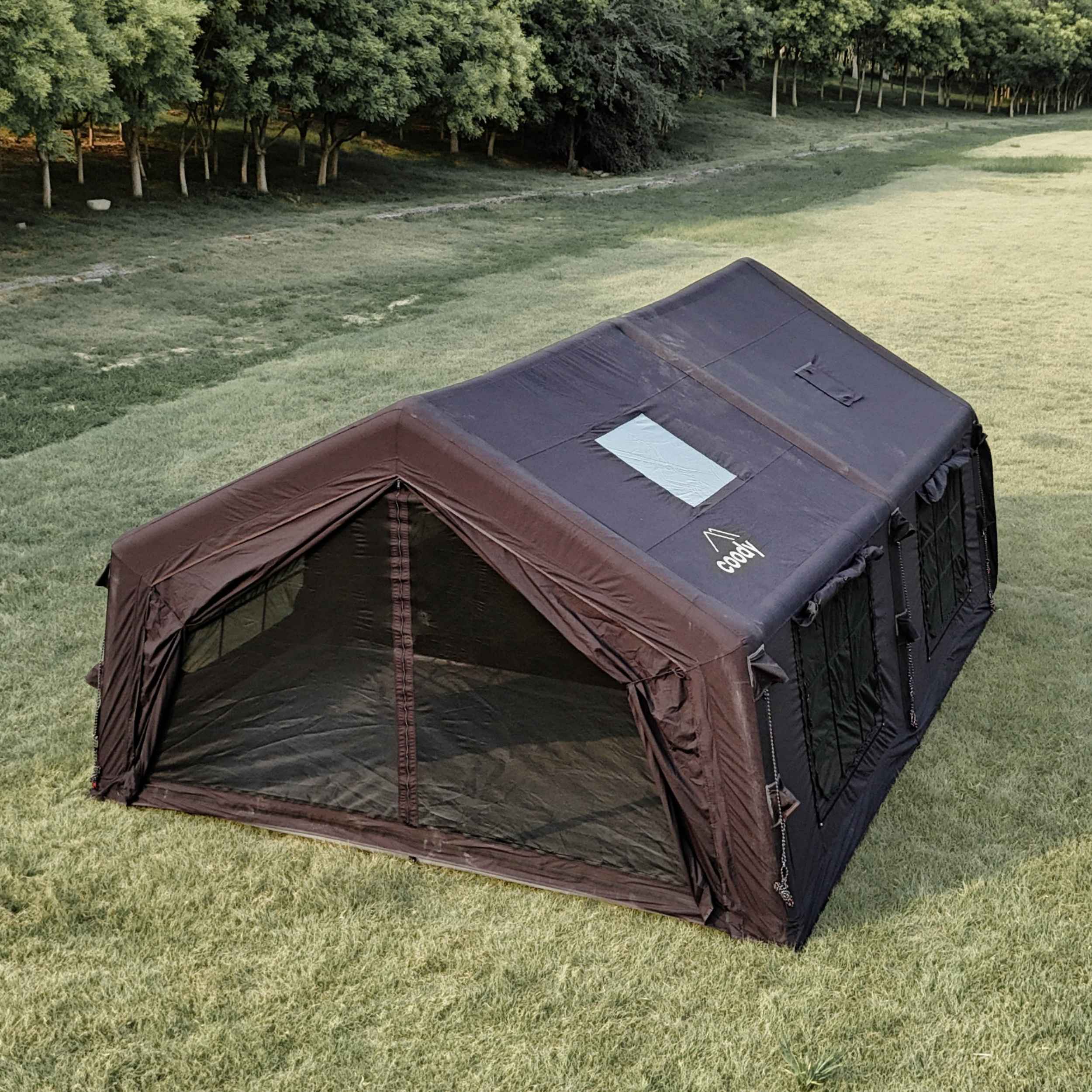 Coody Familia AirTent 17.2 Black (2-10 Person) + RBM Wood Stove Caminus M - Image 8