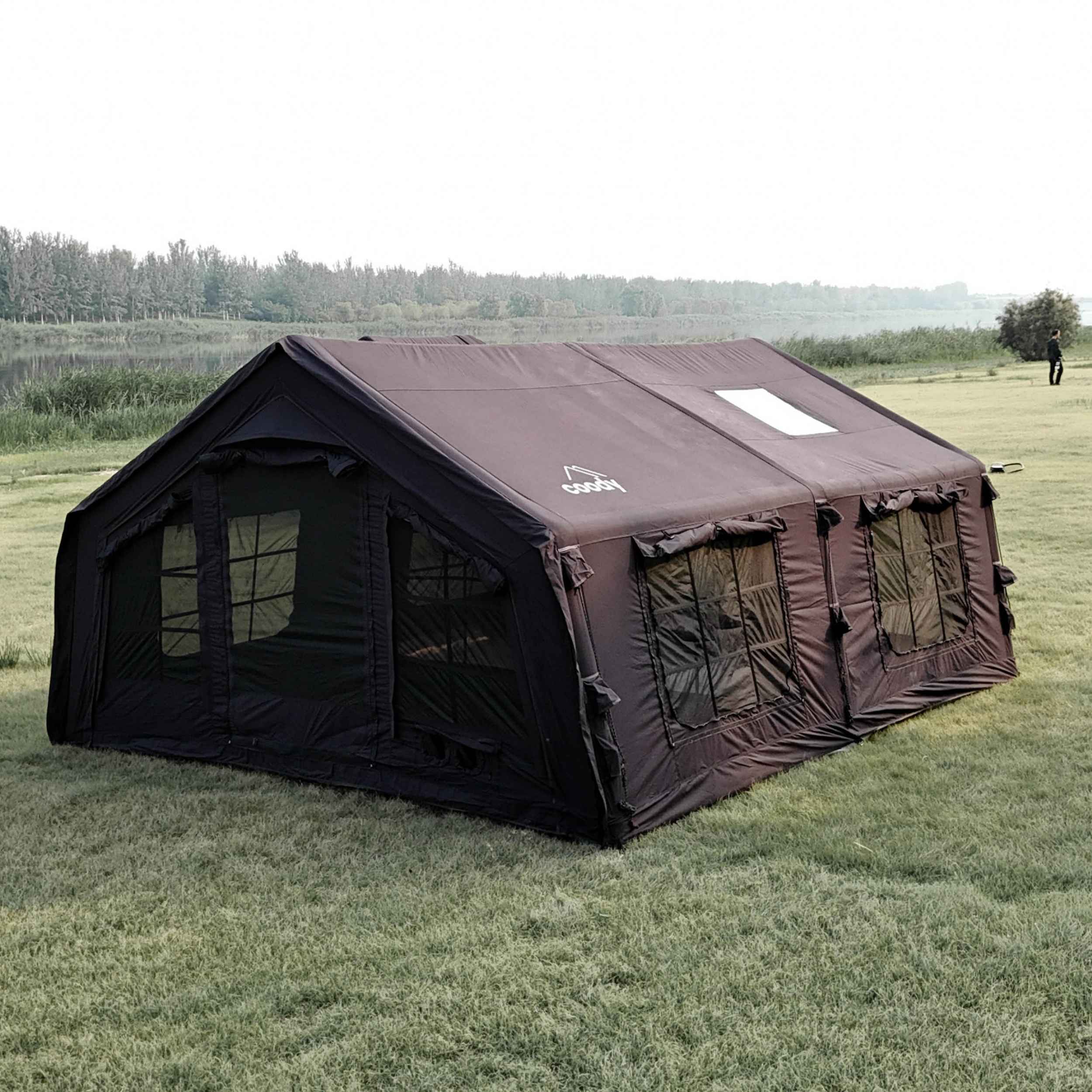 Coody Familia AirTent 17.2 Black (2-10 Person) + RBM Wood Stove Caminus M - Image 9