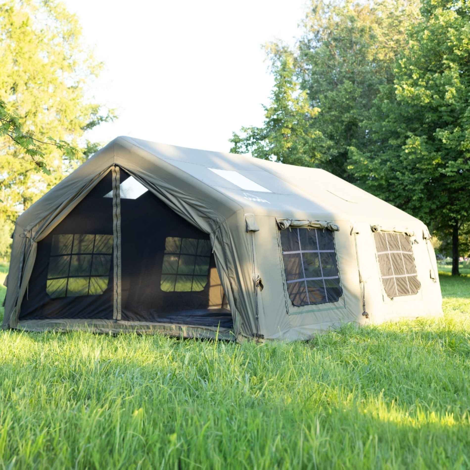 Coody Familia AirTent 17.2 Forest Green (2-10 Person)+ RBM Wood Stove Caminus M - Image 10
