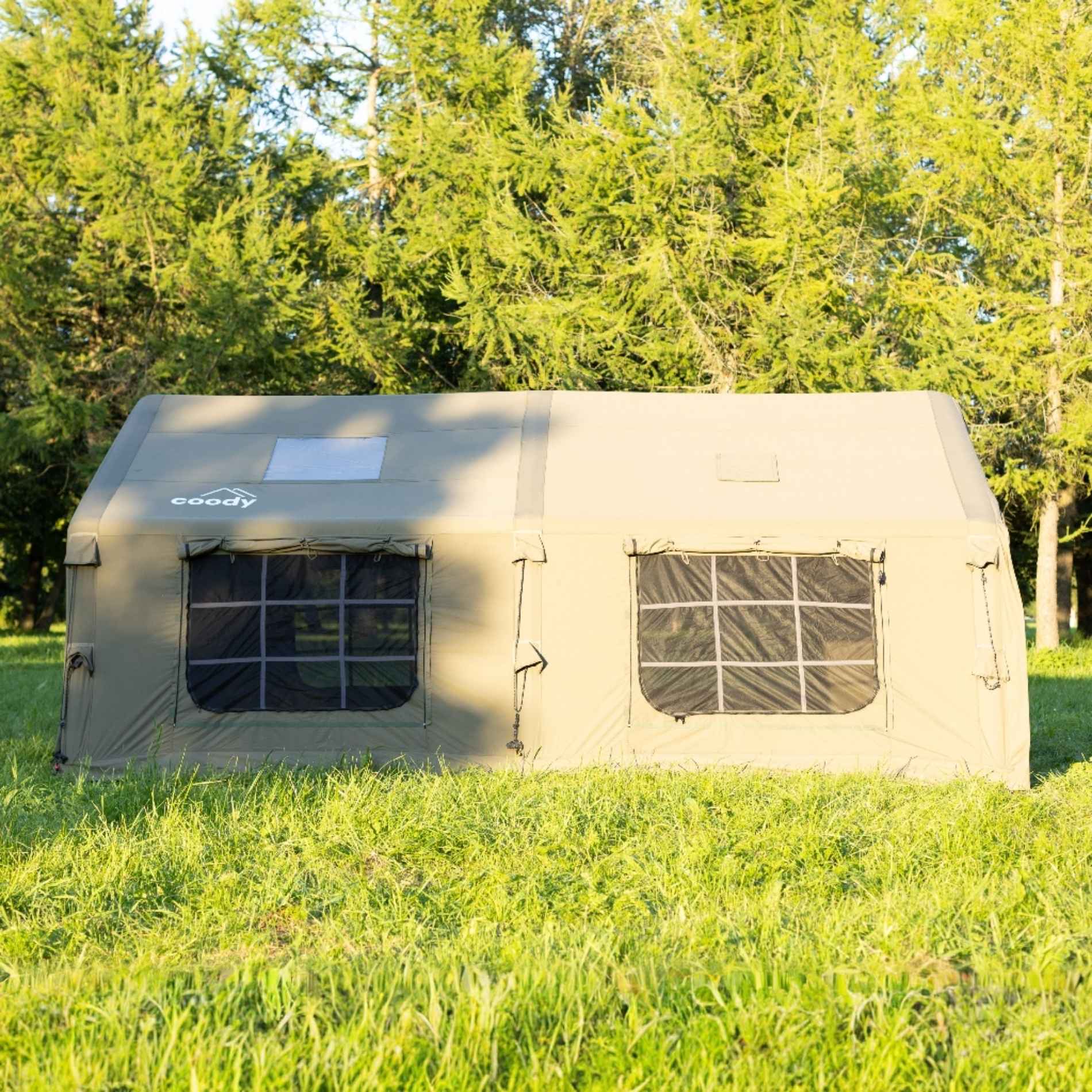 Coody Familia AirTent 17.2 Forest Green (2-10 Person)+ RBM Wood Stove Caminus M - Image 12