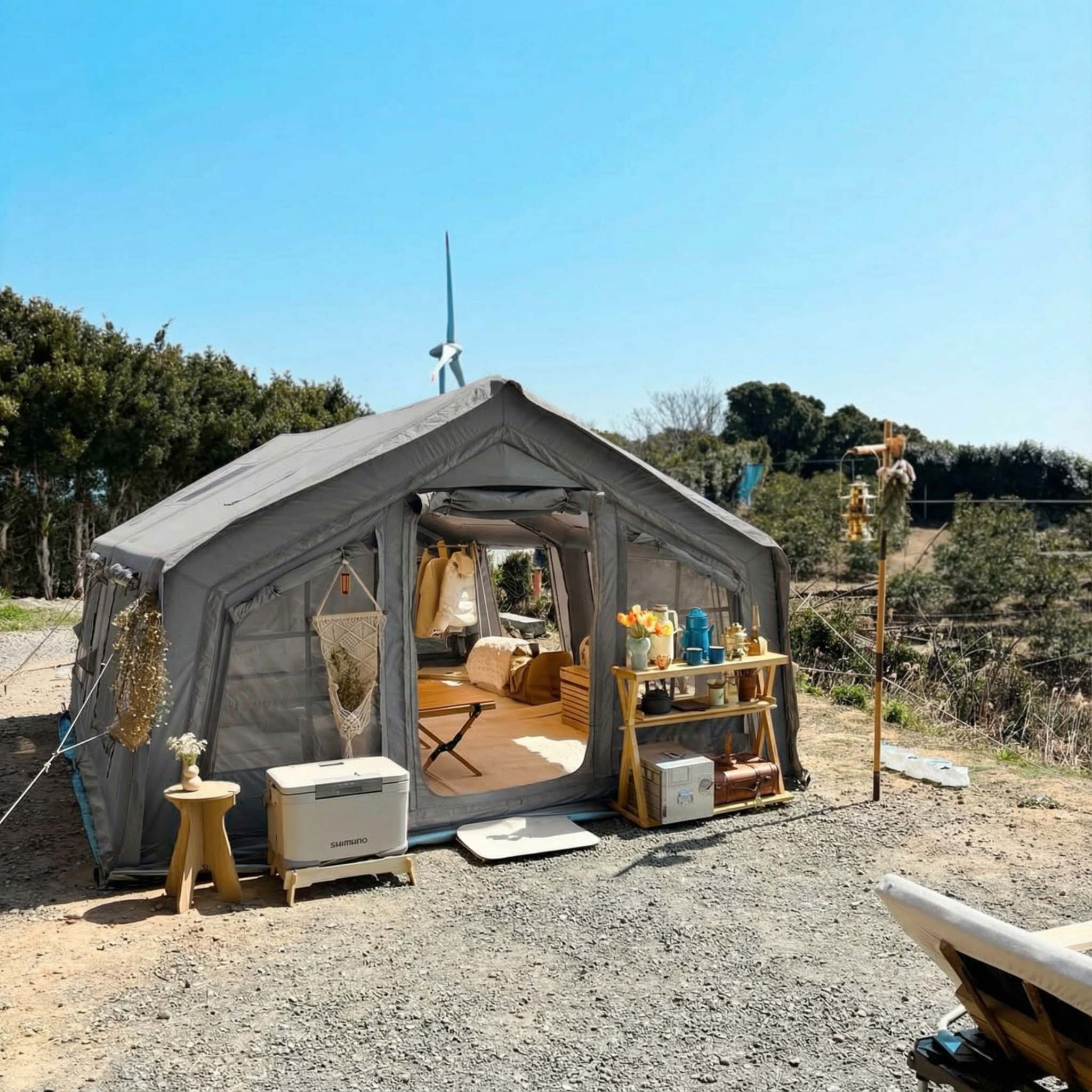 Coody Familia AirTent 17.2 Gray Inflatable Tent House for Camping (2-10 Person) - Image 17