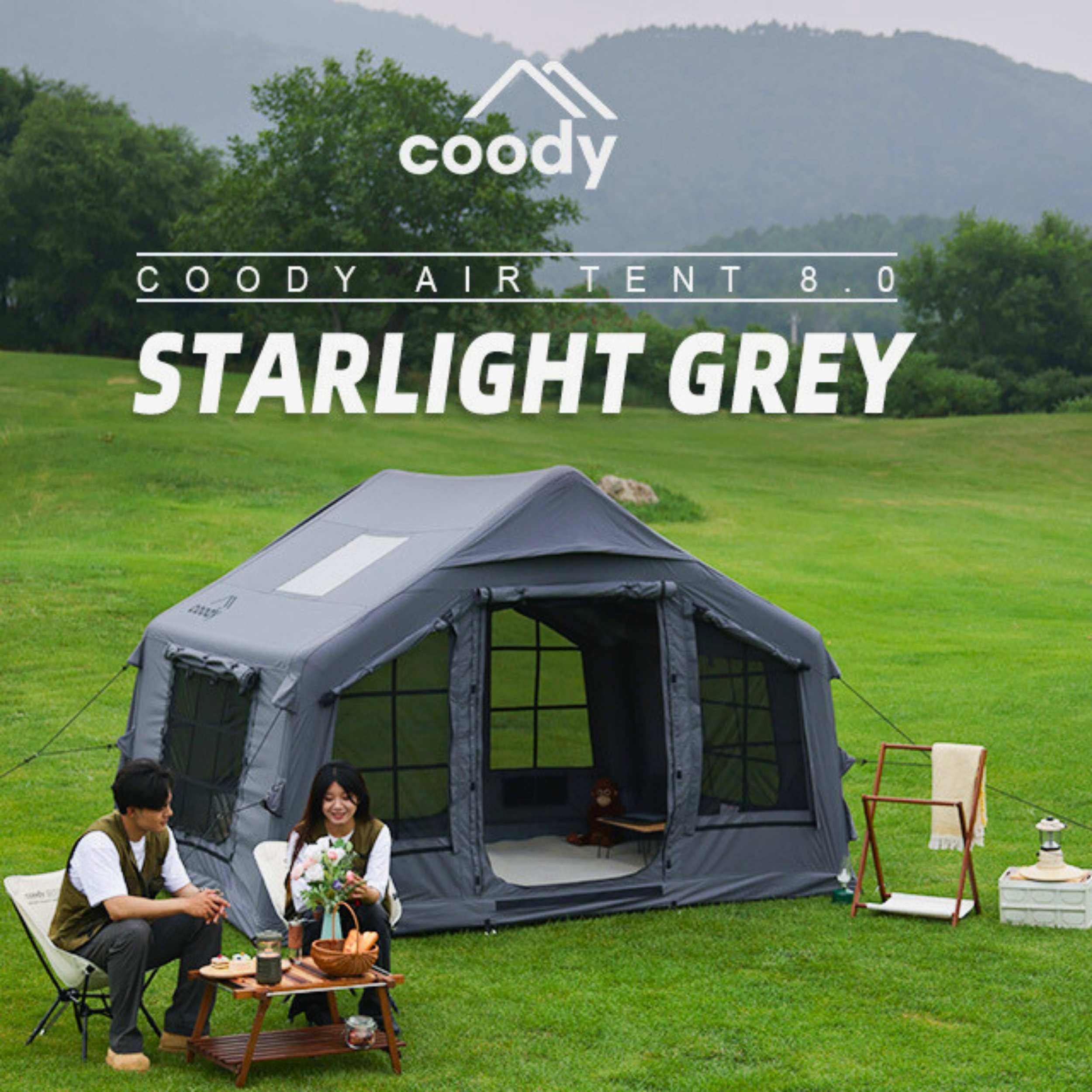 Coody 8.0 Air Tent Gray - Inflatable Tent House for Camping (1-4 Person) - Image 12