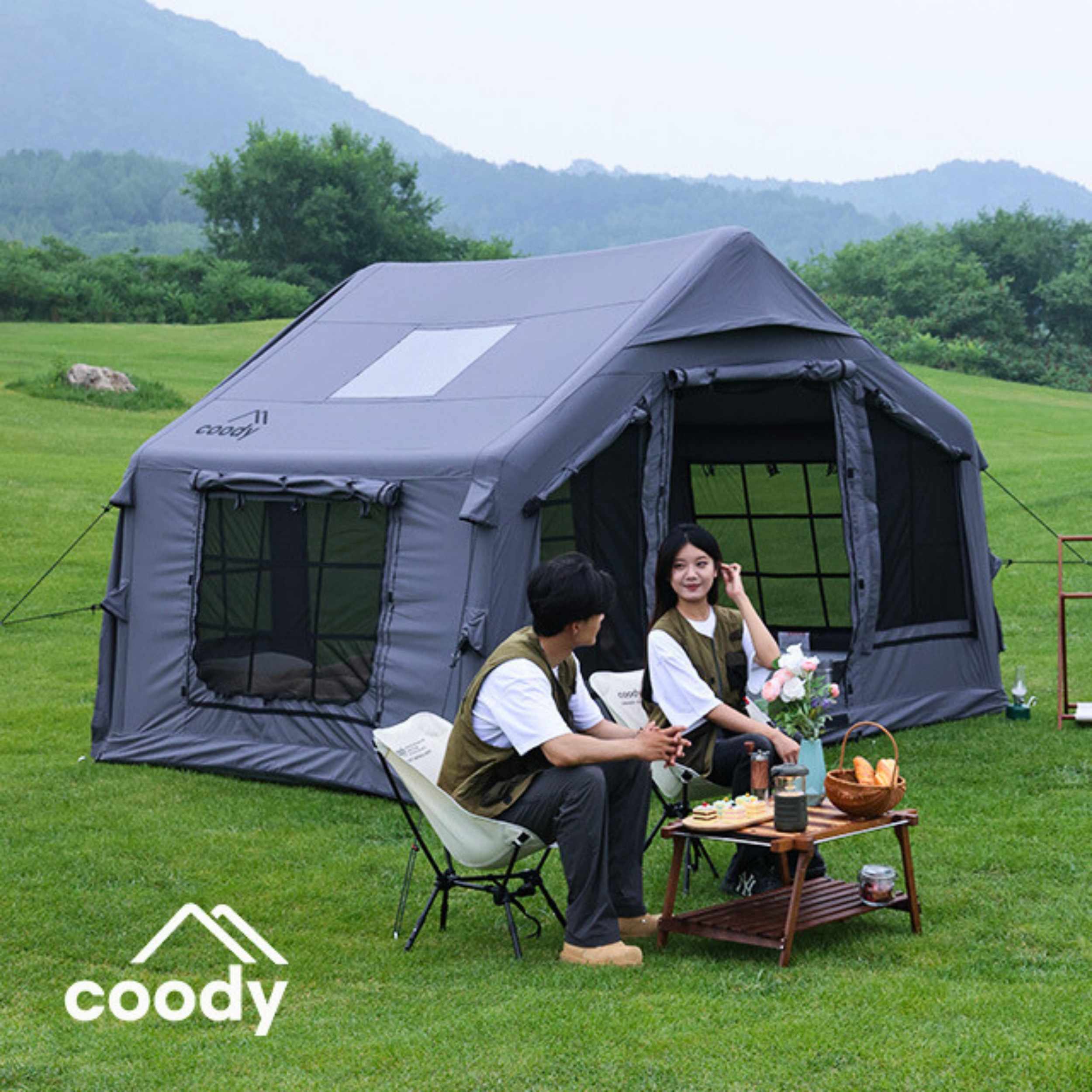 Coody 8.0 Air Tent Gray - Inflatable Tent House for Camping (1-4 Person) - Image 5