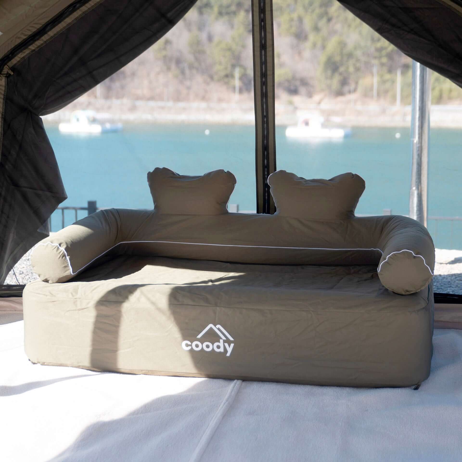 Coody Air Sofa Forest Green - Inflatable Camping Couch with Built-In Pump - Image 10