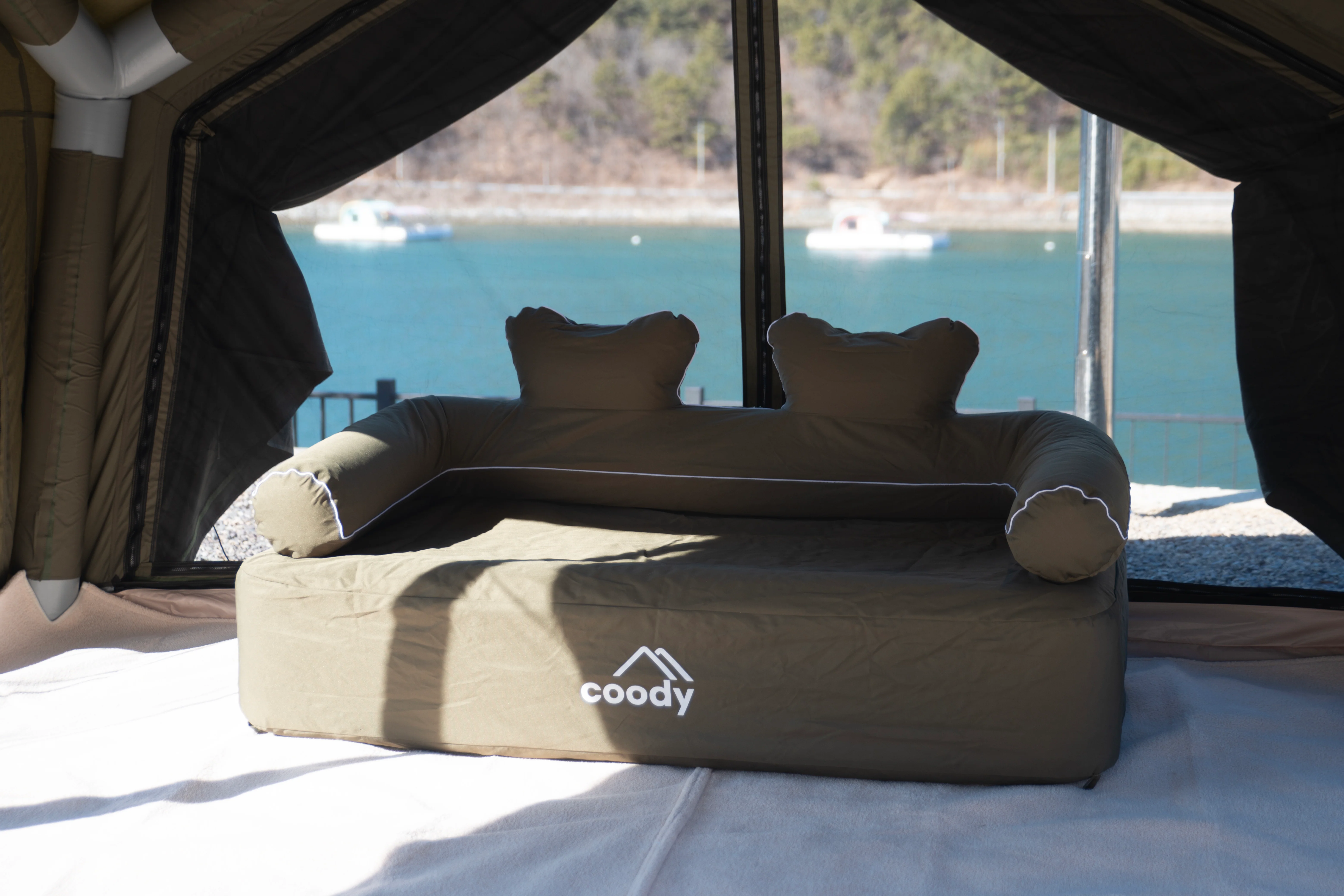 Coody Air Sofa Forest Green - Inflatable Camping Couch with Built-In Pump - Image 11