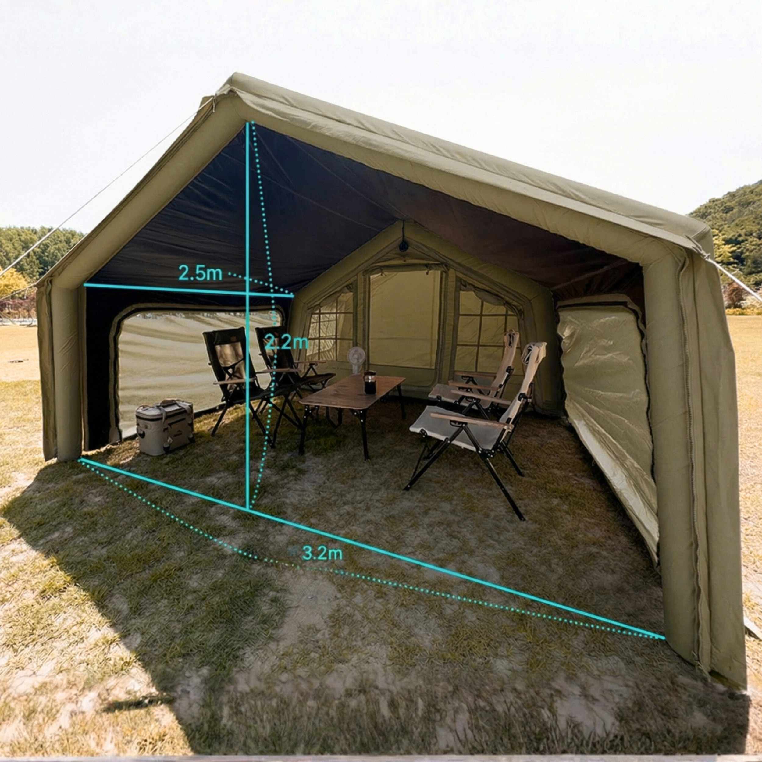 Coody AirTarp Forest Green - Inflatable Canopy for Tent 8.0 - Image 3