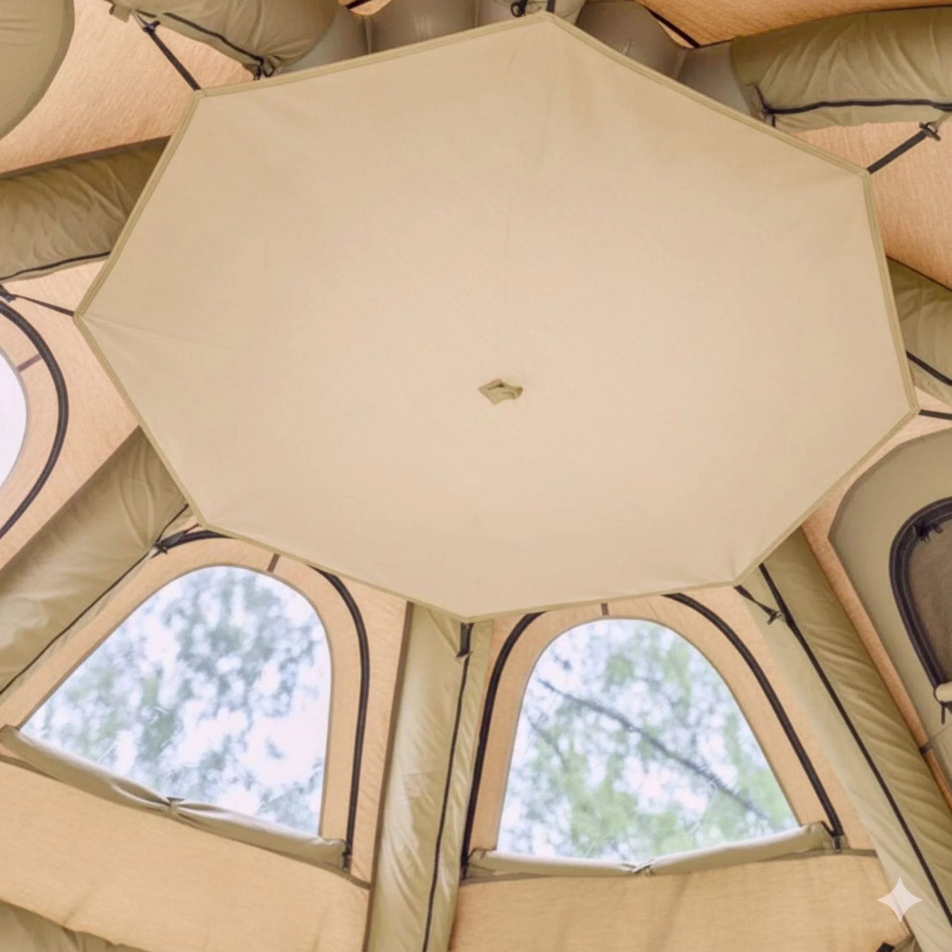 Coody Aurora Dome Beige (2-4 Person)+Carpet(Beige)+Electric Pump - Image 7