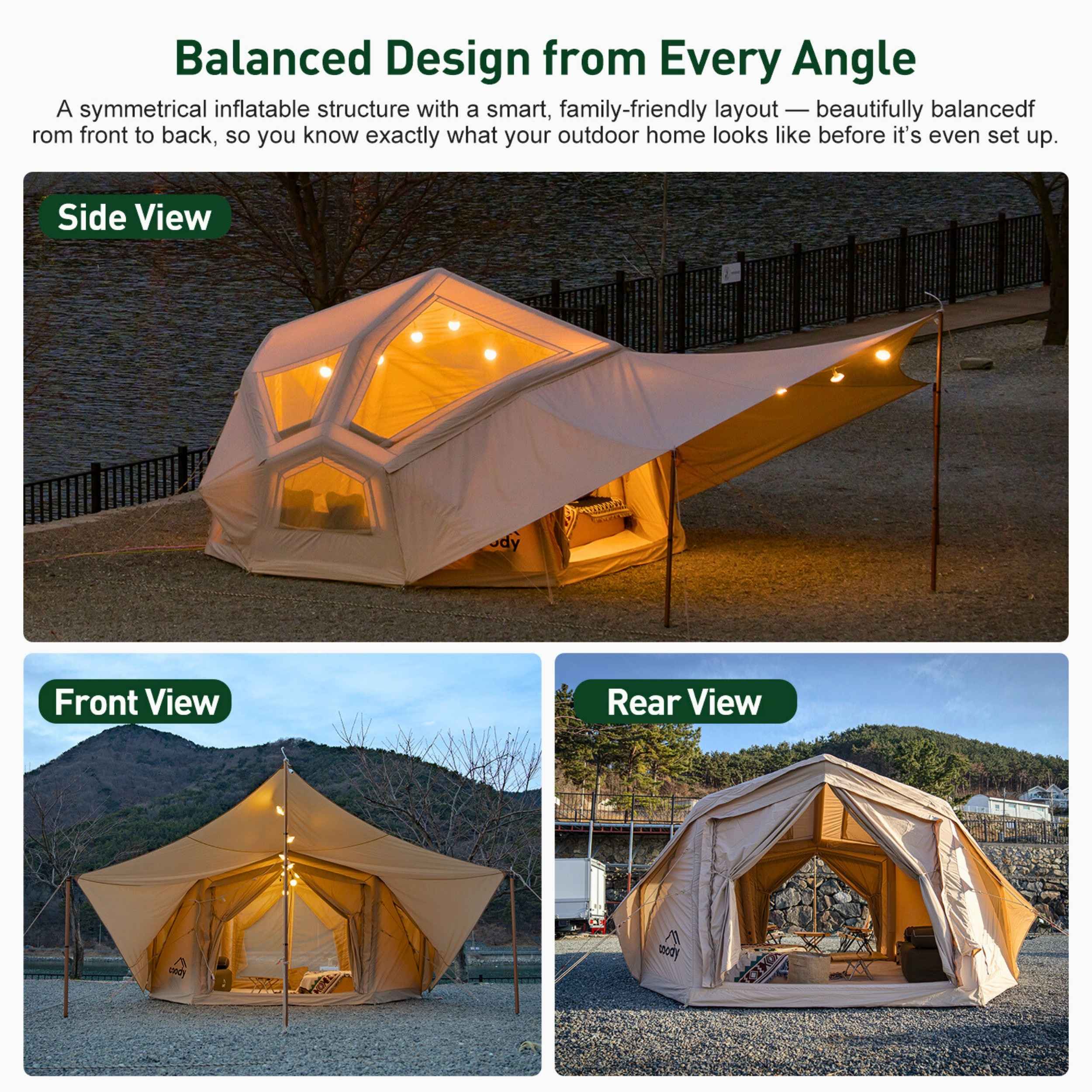Coody Bestona Beige Inflatable Tent for Camping (2-4 person) - Image 3