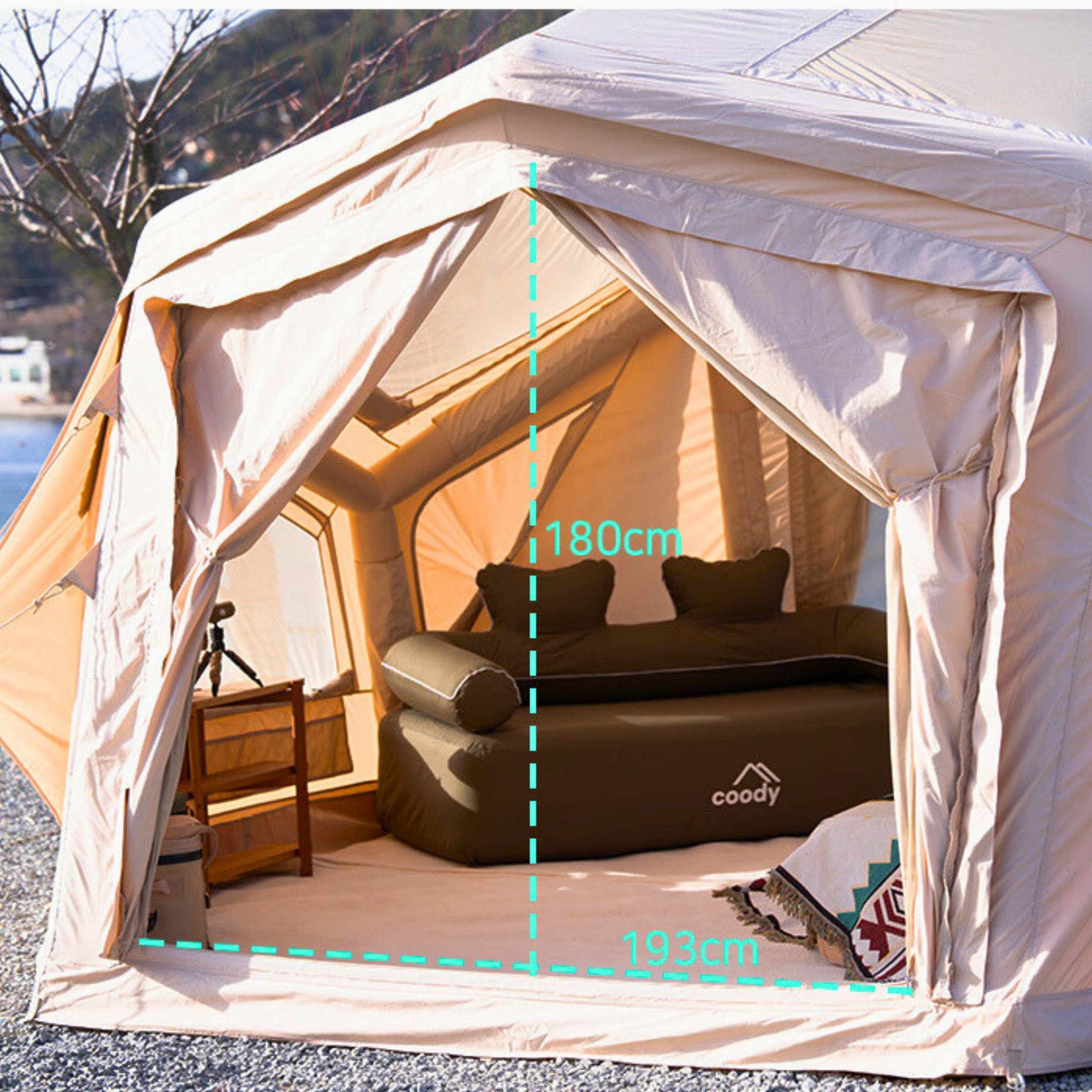 Coody Bestona Beige Inflatable Tent for Camping (2-4 person) - Image 8