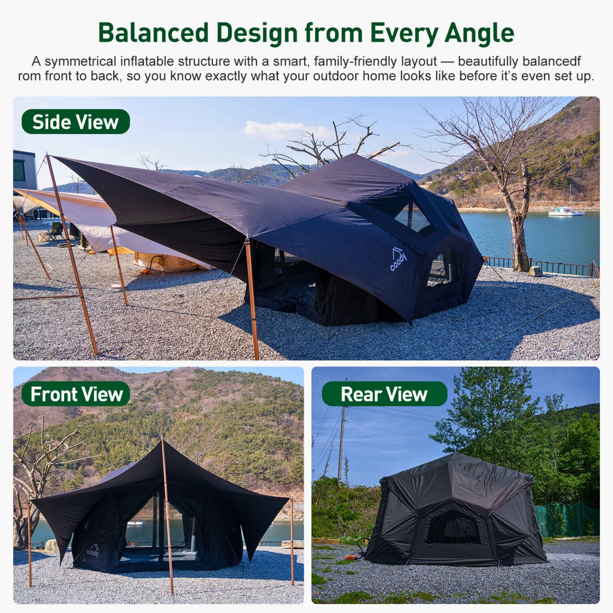 Coody Bestona Black Inflatable Tent for Camping (2-4 person) - Image 4