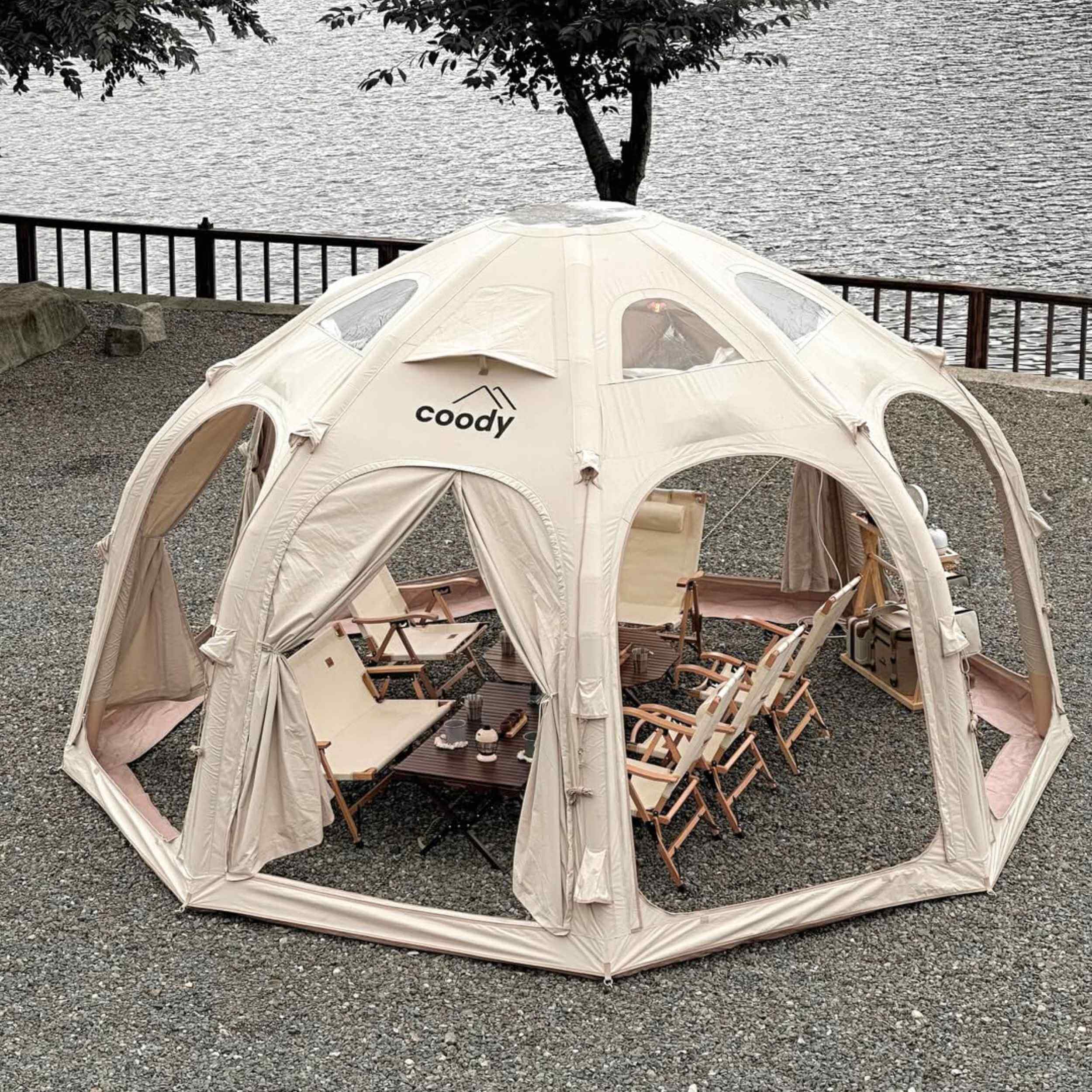 Coody Aurora Dome Beige Inflatable Shelter for Outdoors (2-4 person) - Image 9