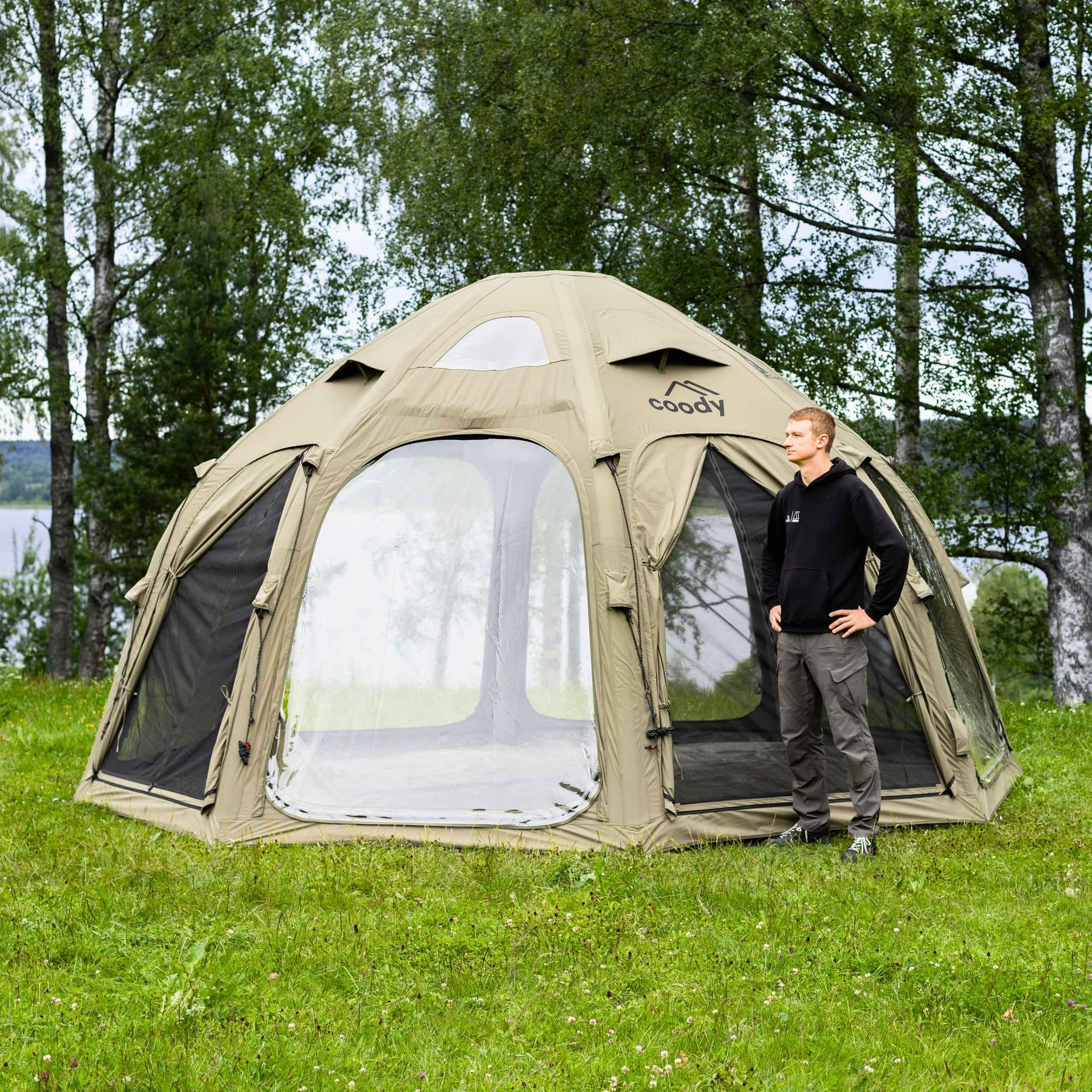 Coody Aurora Dome Forest Green Inflatable Shelter for Outdoors (2-4 person) - Image 16