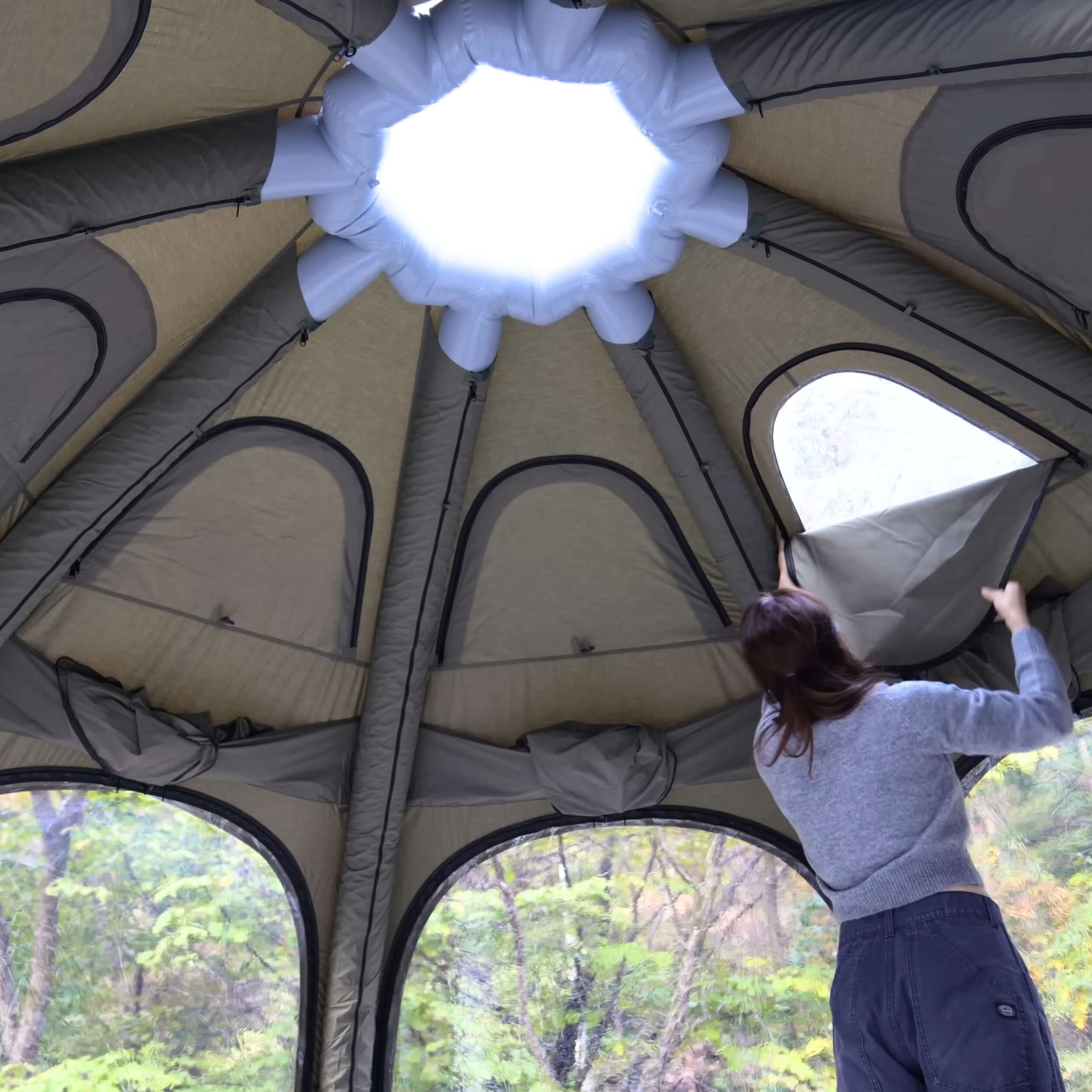 Coody Aurora Dome Forest Green Inflatable Shelter for Outdoors (2-4 person) - Image 7
