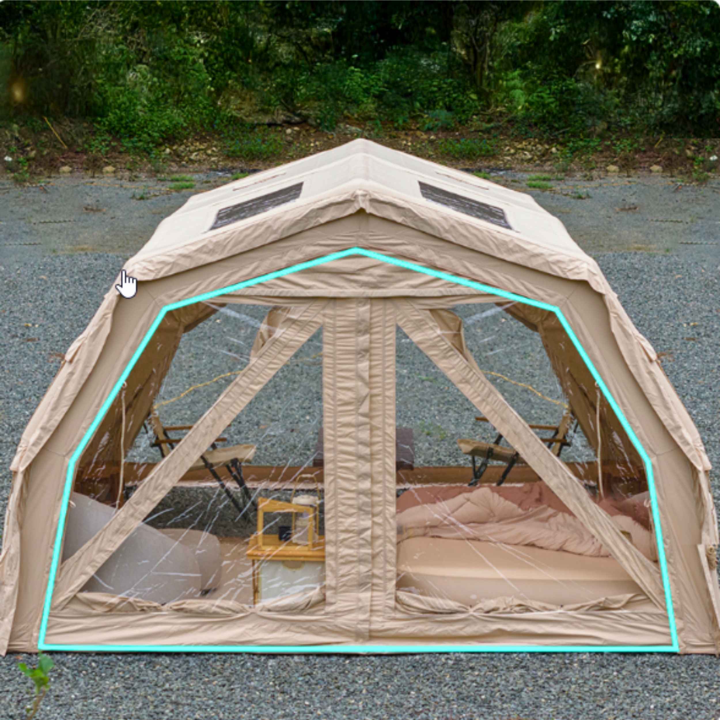 Coody Familia AirTent 17.2 PRO Beige (2-10 Person)+Electric Pump+TPU Door Beige+Ground Sheet - Image 19
