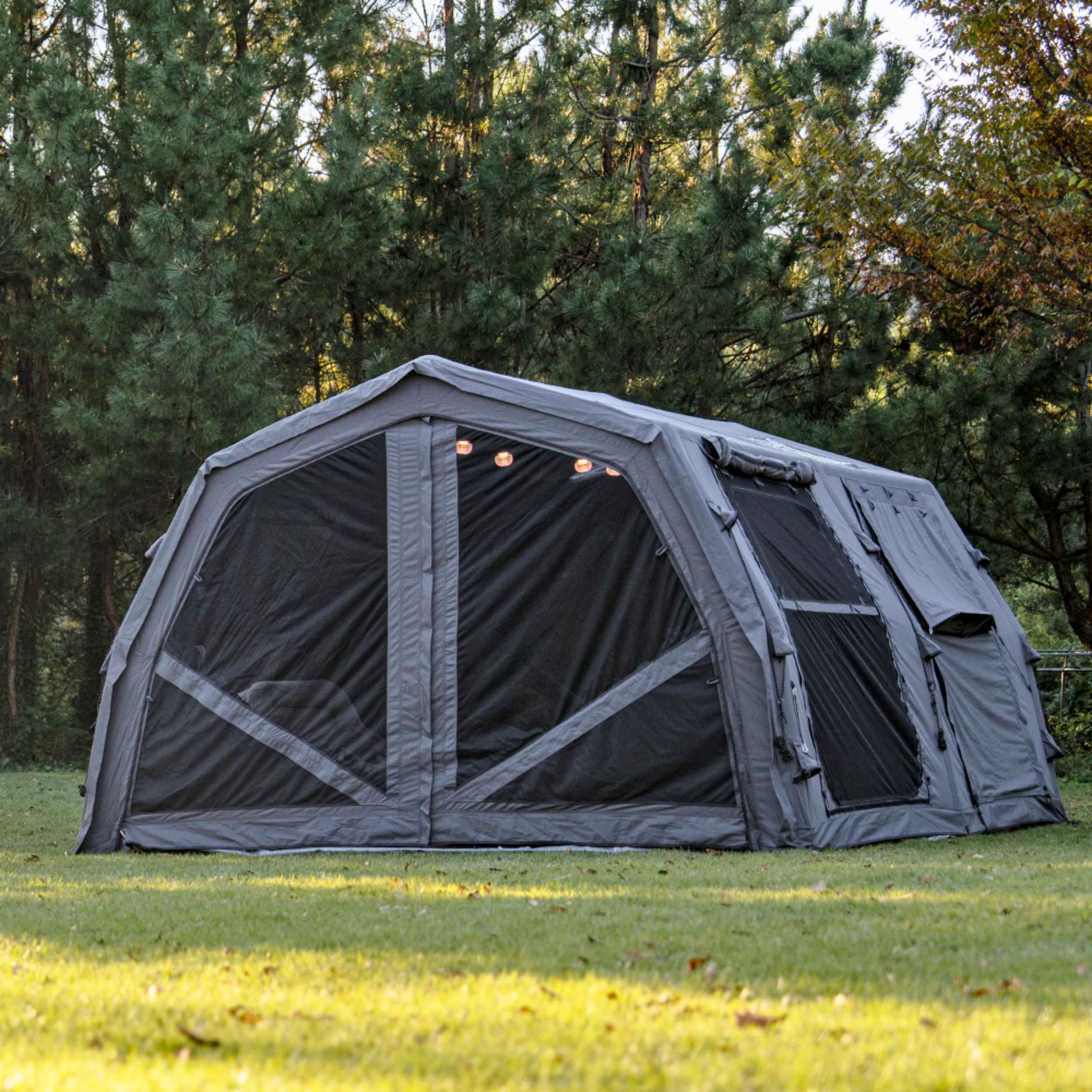 Coody Familia AirTent 17.2 PRO Gray (2-10 Person)+Electric Pump+TPU Door Gray+Ground Sheet - Image 7