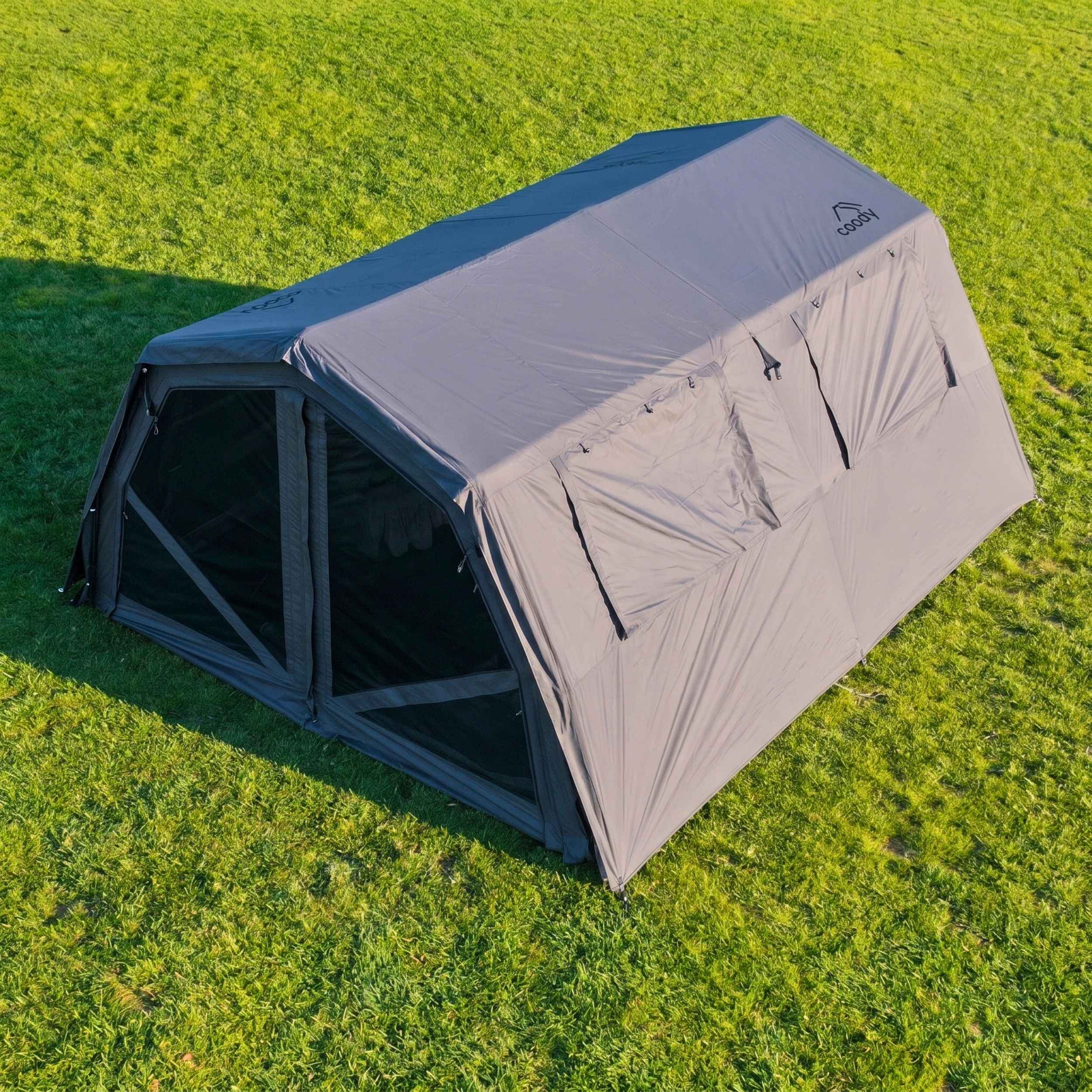 Coody Familia AirTent 17.2 PRO Gray (2-10 Person)+Electric Pump+TPU Door Gray+Ground Sheet - Image 8