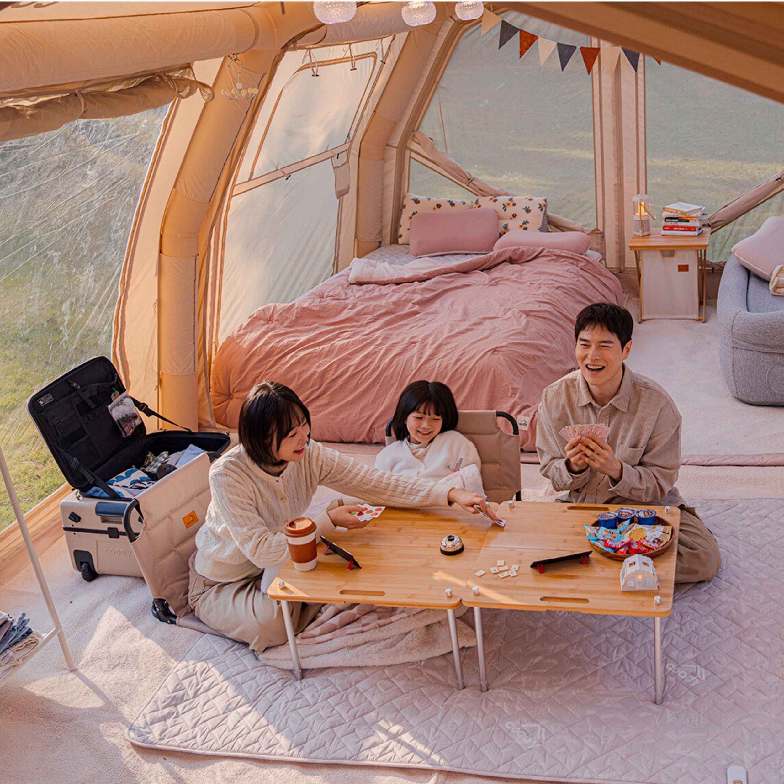 Coody Familia AirTent 17.2 PRO Beige Inflatable Tent for Camping (2-10 Person) - Image 19