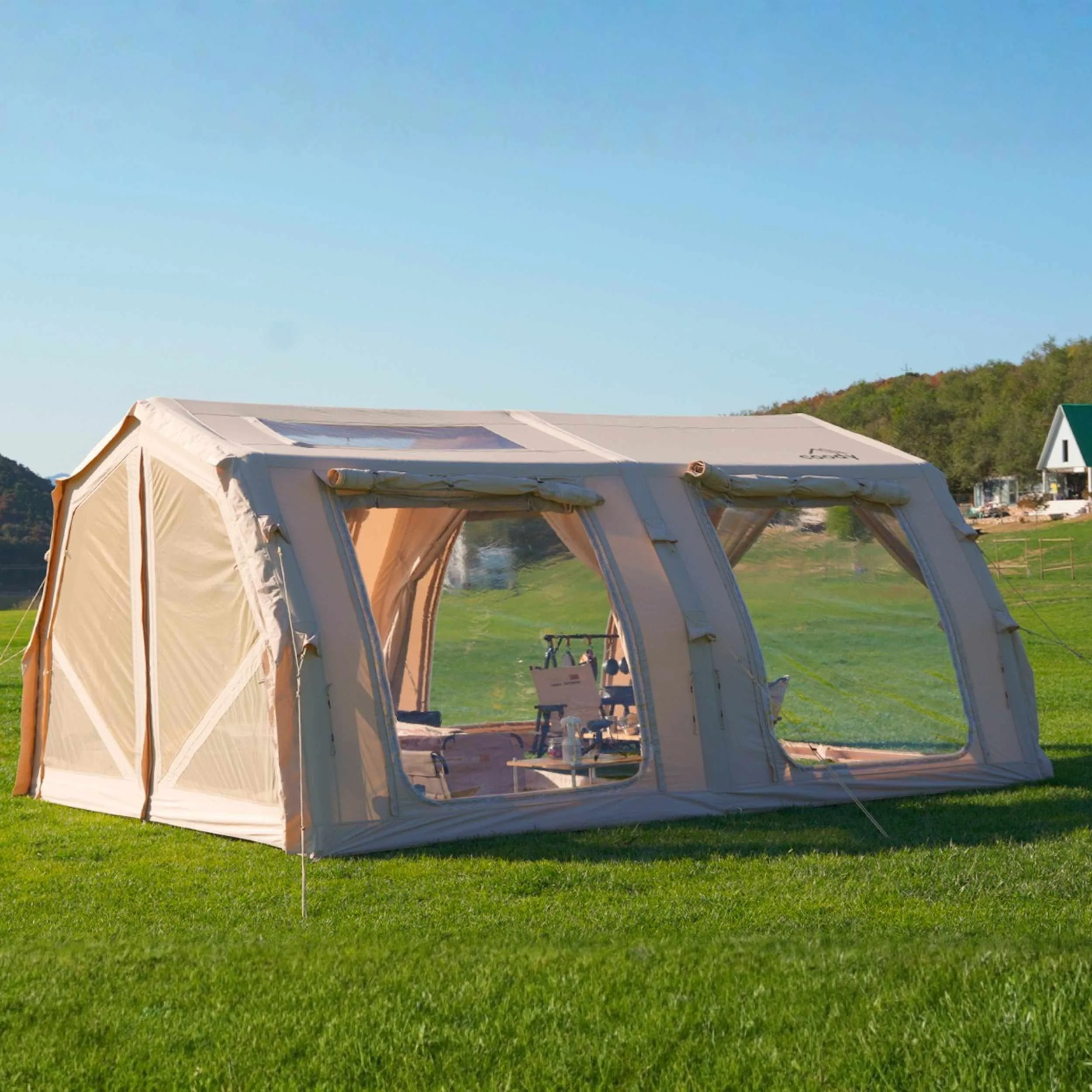 Coody Familia AirTent 17.2 PRO Beige Inflatable Tent for Camping (2-10 Person) - Image 20