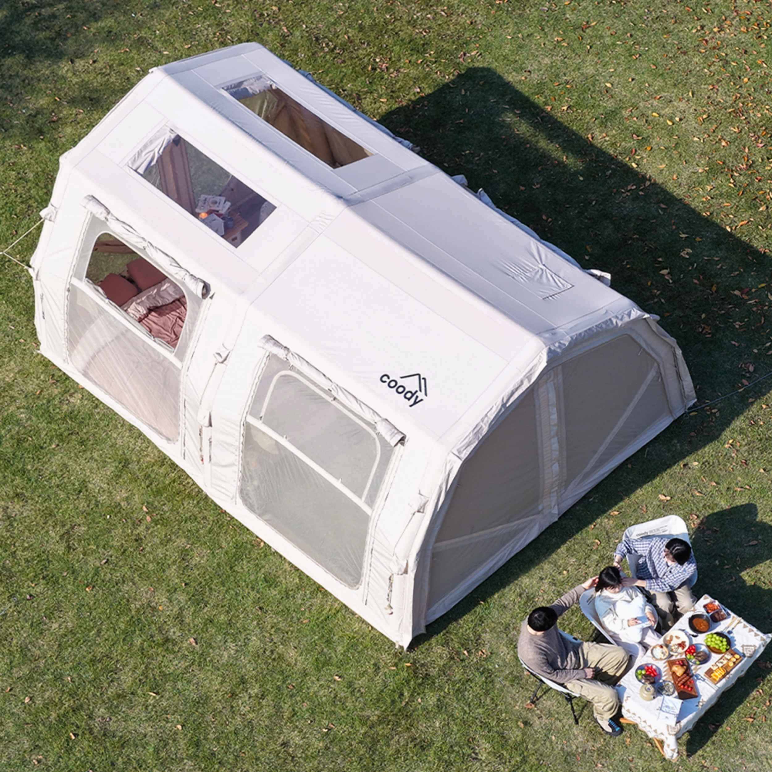 Coody Familia AirTent 17.2 PRO Beige Inflatable Tent for Camping (2-10 Person) - Image 24