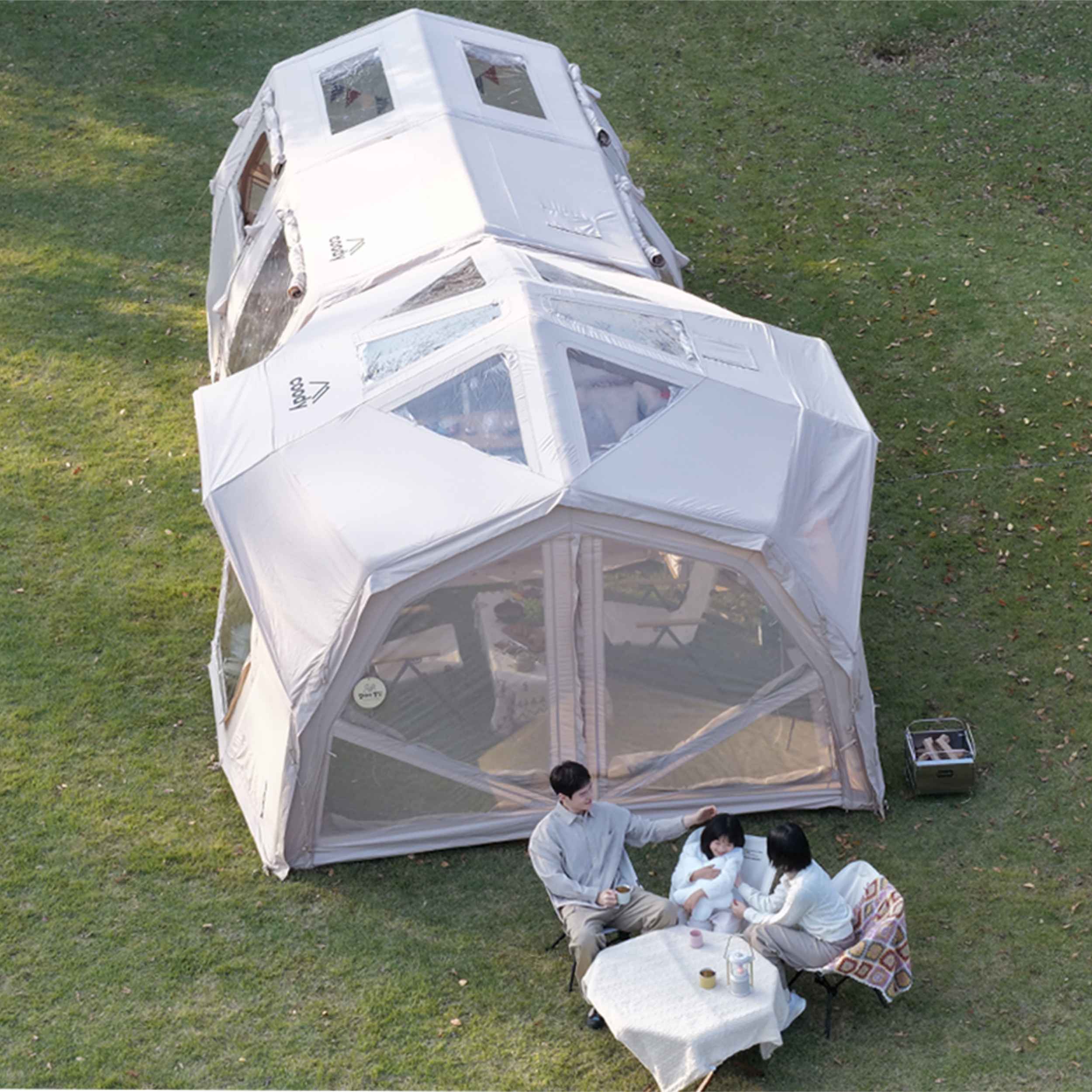 Coody Familia AirTent 17.2 PRO Beige Inflatable Tent for Camping (2-10 Person) - Image 25